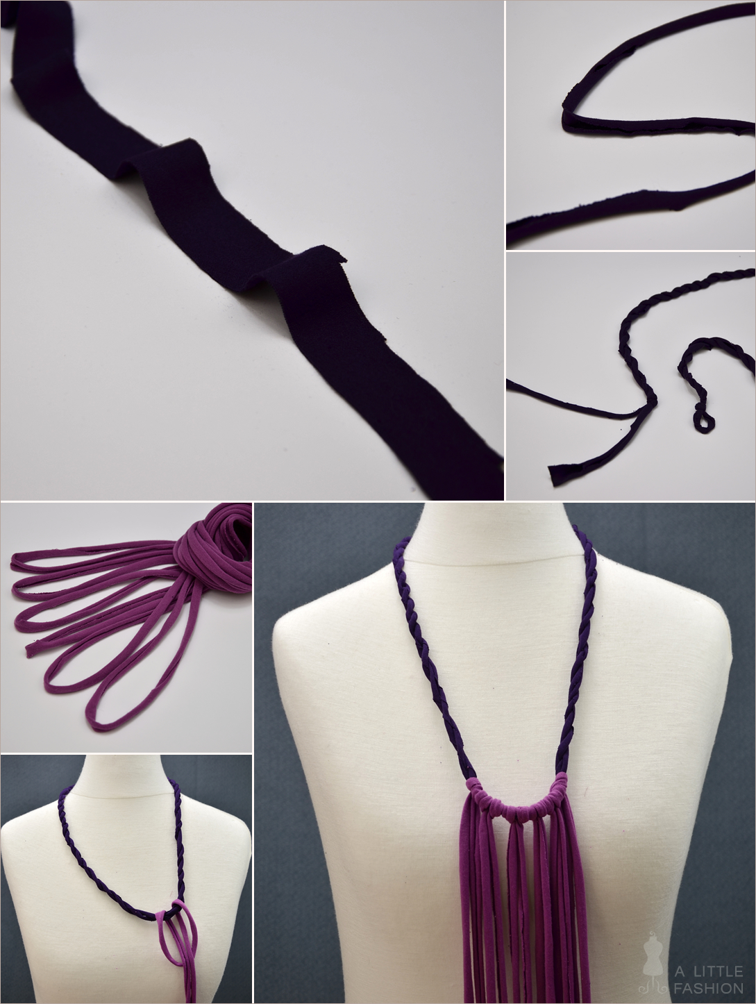Fashion-DIY: Halsketten aus Jersey-Streifen