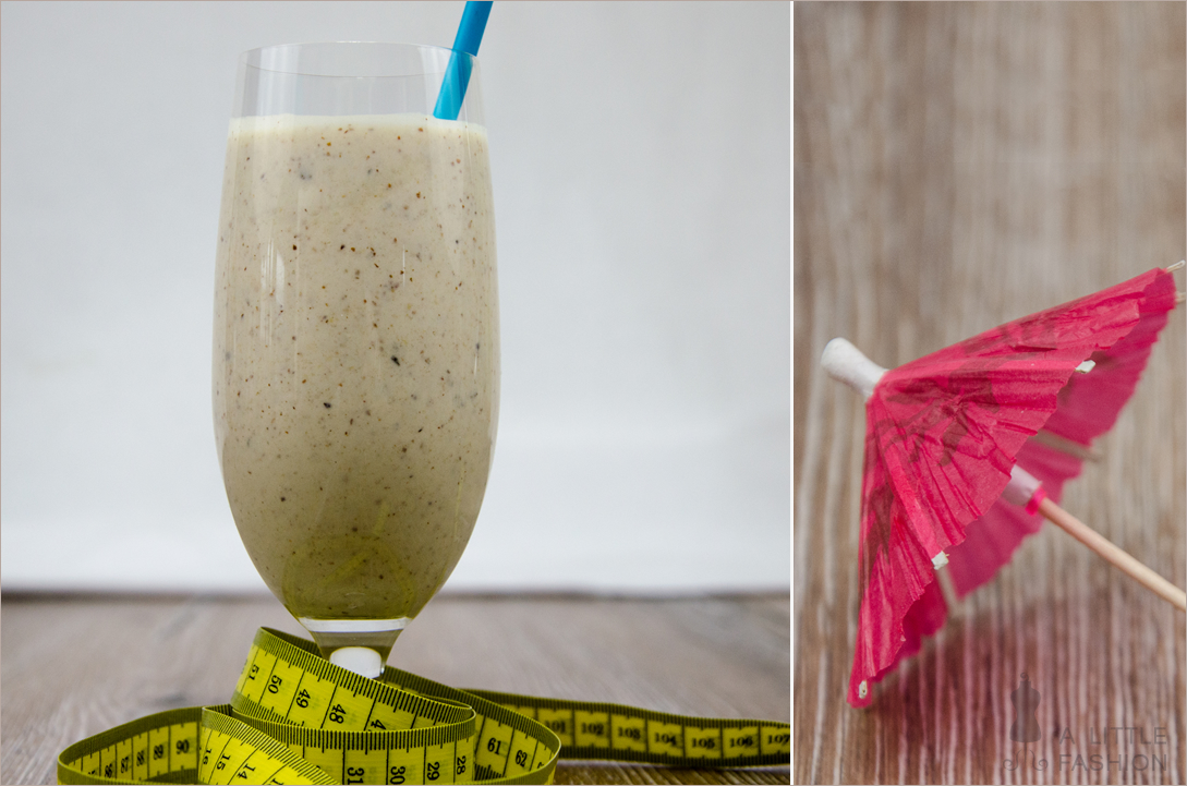 Proteinshake mit Banane und Kokos