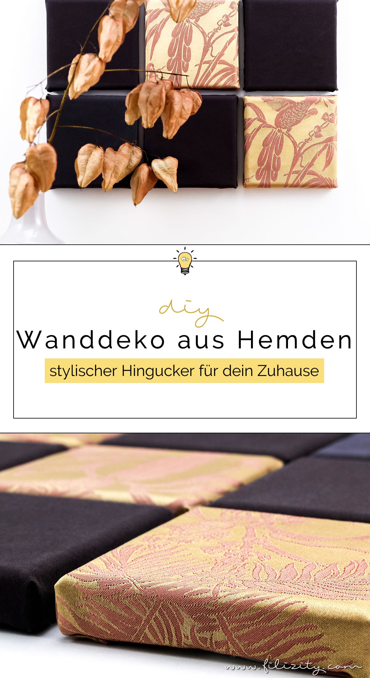 Upcycling: Wanddeko aus altem Männerhemd selber machen | Filizity.com | DIY-Blog aus Koblenz