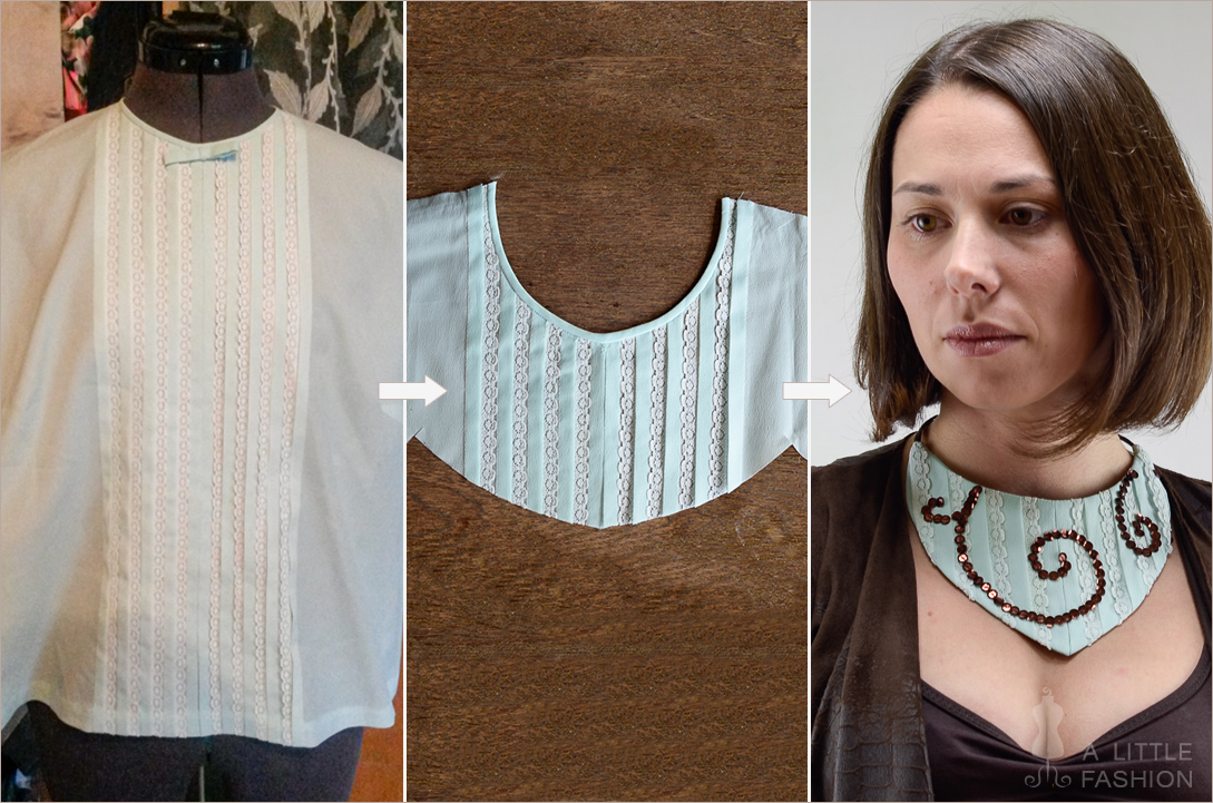 DIY: Collier aus alter Rüschenbluse