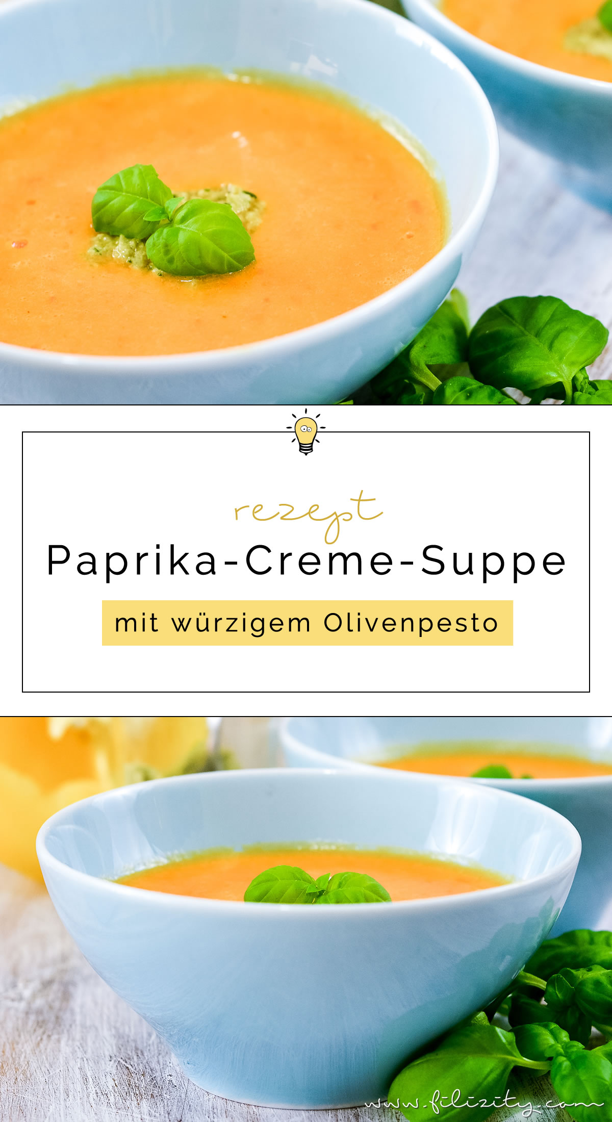 Paprika-Cremesuppe mit Olivenpesto | Filizity.com | Food-Blog aus dem ...