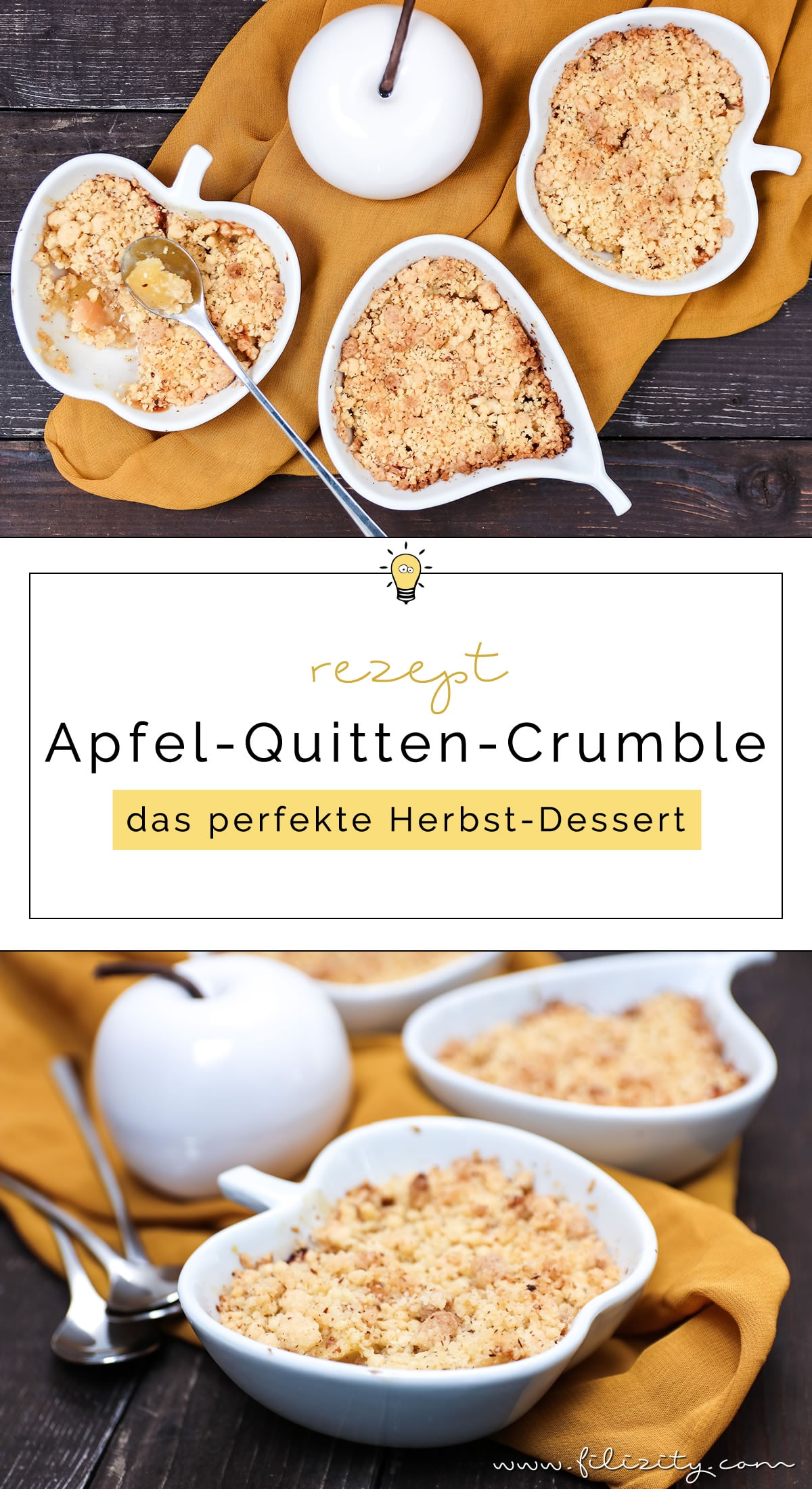 Rezept: Apfel-Quitten-Crumble - Das perfekte Herbst-Dessert | Filizity.com | Food-Blog aus Koblenz