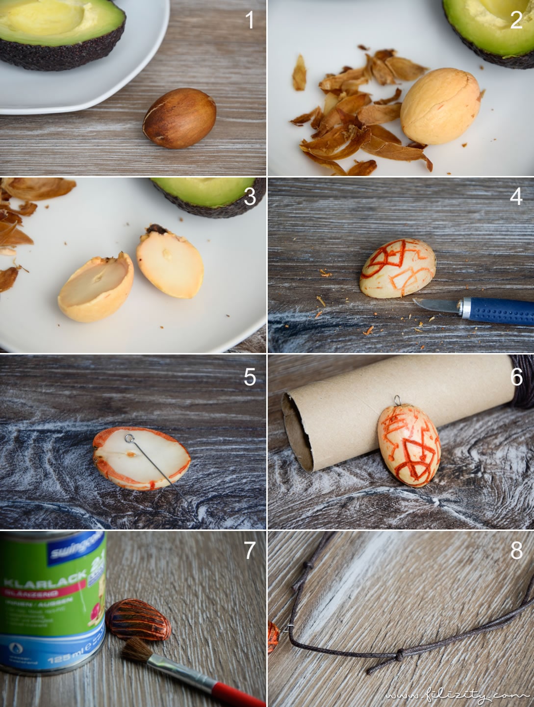 DIY: Kettenanhänger aus Avocado-Kern schnitzen