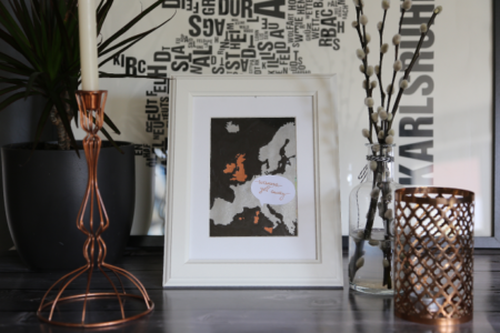 DIY, Spotting Conceitedness, Wallart, Art, Wandbild, Wand, Gestaltung, Living, Wohnen, Dekoration, Für Zuhause, Home, Europe, Holiday, Urlaub, Kurztrip, Sehnsucht, Fernweh, Basteln, Selbermachen, Selbstgemacht, Liebevoll, Geschenk, Ikea Ribba, Ikea, Ikea Hacks