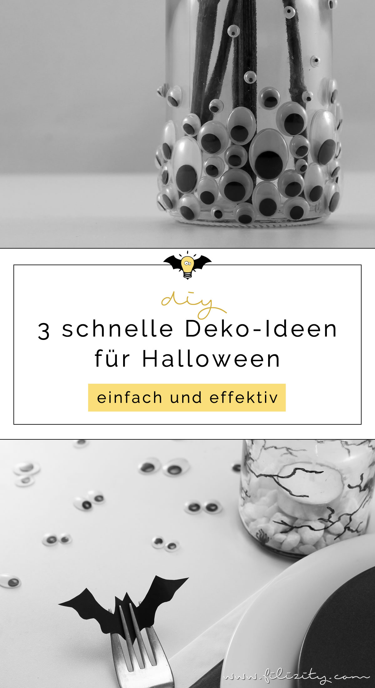 3 schnelle Halloween-Deko Ideen zum Selbermachen | Filizity.com | DIY-Blog aus dem Rheinland #halloween #deko #booh