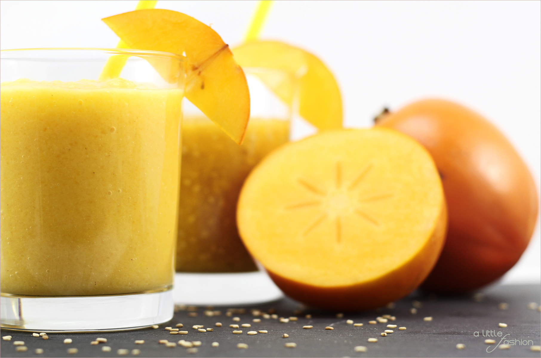 Himmlische Smoothies mit Kaki | A Little Fashion | https://www.filizity.com/rezepte/kaki-smoothies