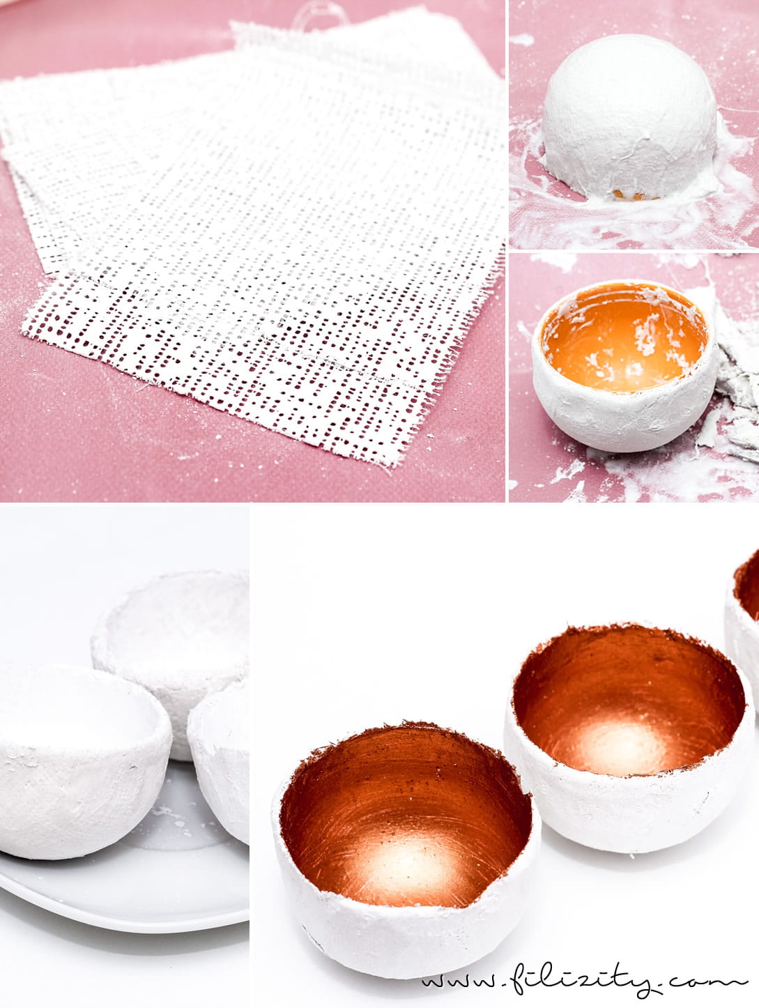 DIY Gips-Schalen mit Kupferdetail basteln | Leichte Deko für Frühling, Sommer & Ostern selber machen | Filizity.com | DIY-Blog aus dem Rheinland #gips #plaster #ostern