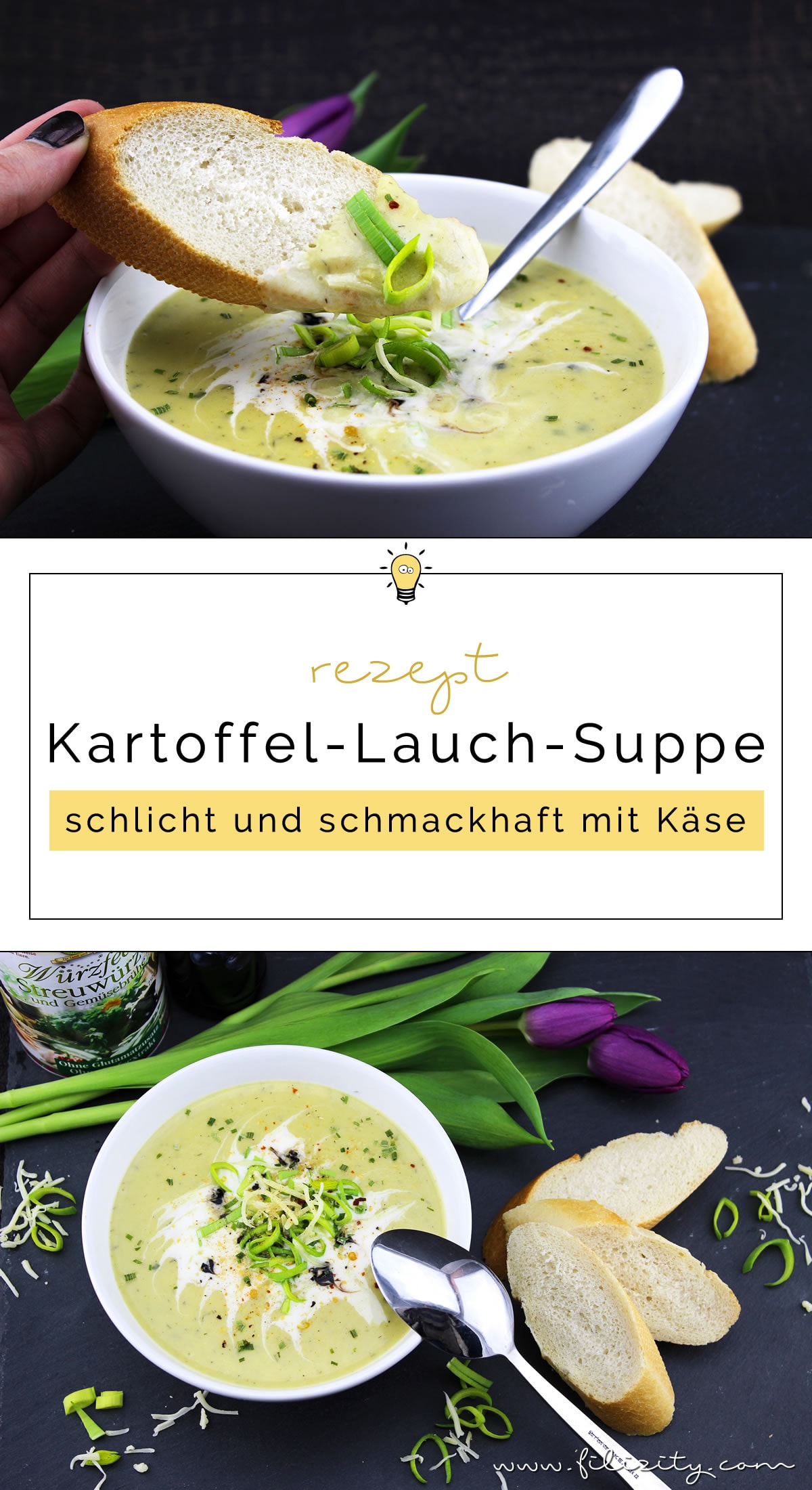 Herbst-Rezept: Kartoffel-Lauch-Suppe mit Käse und Kräutern | Filizity.com | Food-Blog aus Koblenz