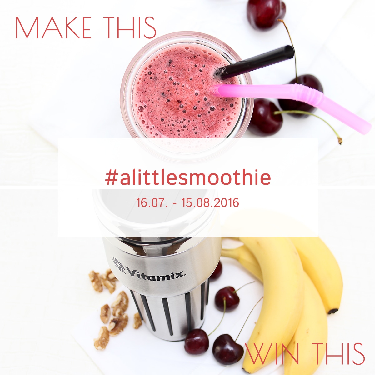 Kirsch-Bananen-Smoothie + Giveaway | A Little Fashion | https://www.filizity.com/food/kirsch-bananen-smoothie-giveaway