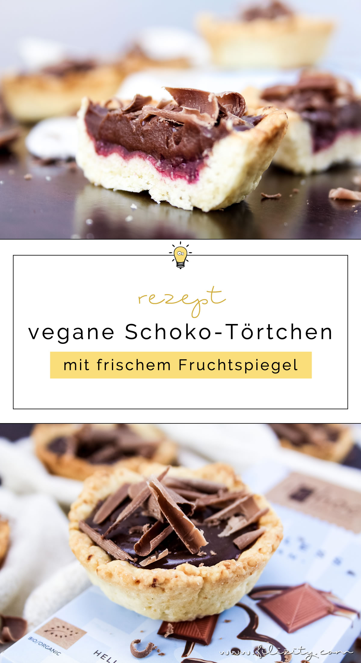 Vegane Schoko-Törtchen mit Brombeer-Fruchtspiegel | Filizity.com | Food-Blog aus dem Rheinland #vegan #dessert #schokolade #torte