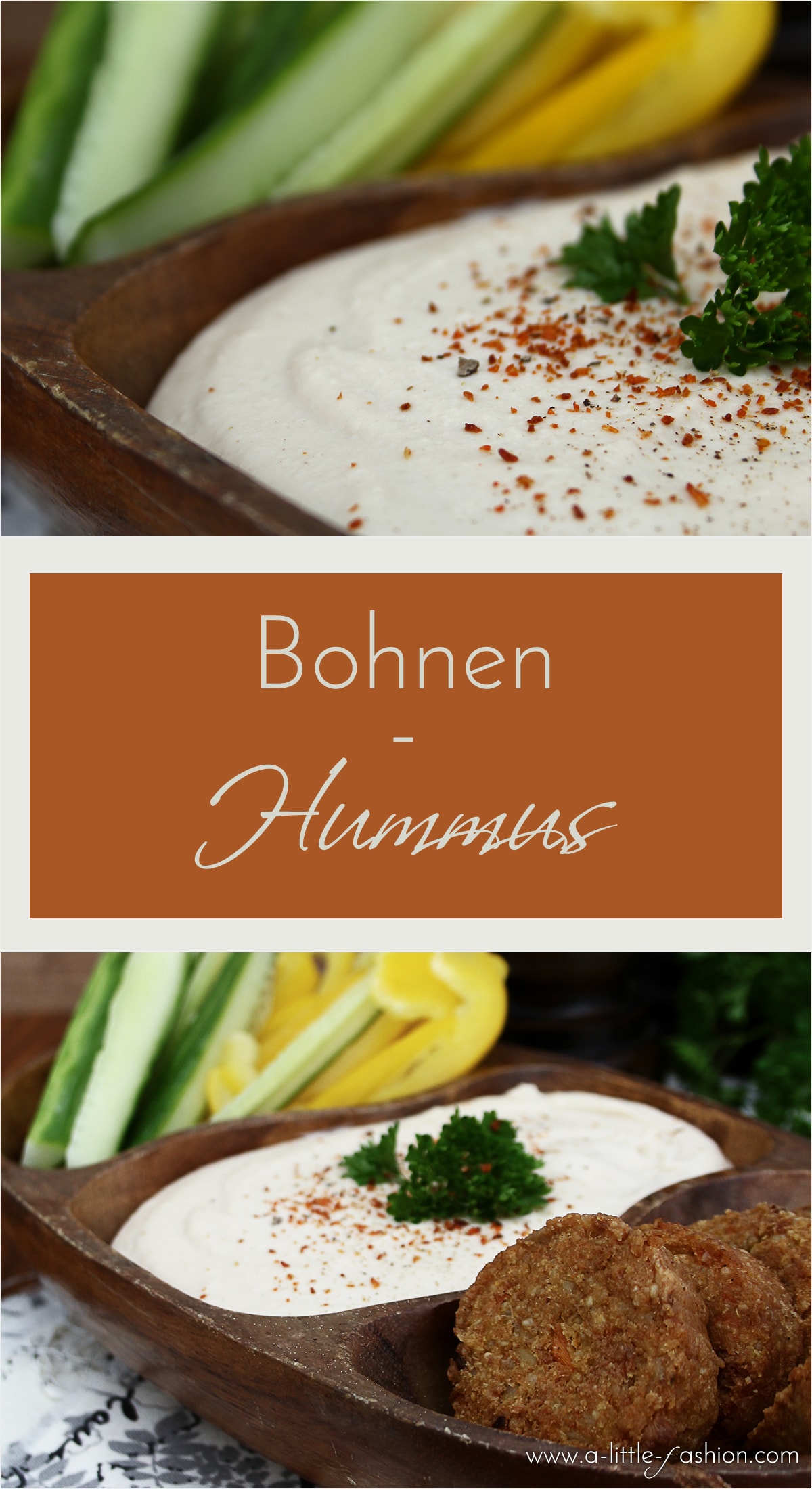 Hummus aus weißen Bohnen. Als Dip, Soße oder Brot-Aufstrich