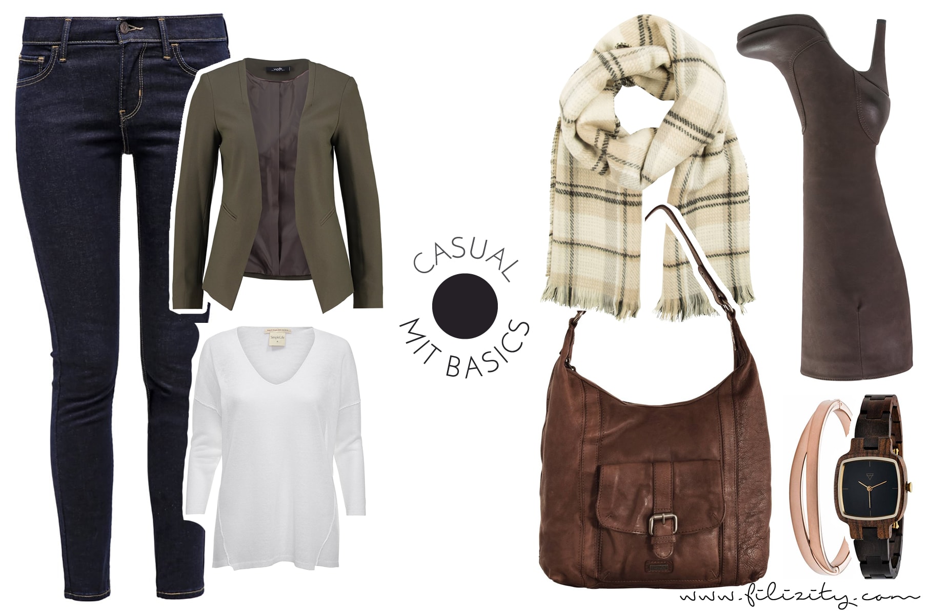 Casual Look für den Herbst mit Jeans, Pullover und Blazerjacke