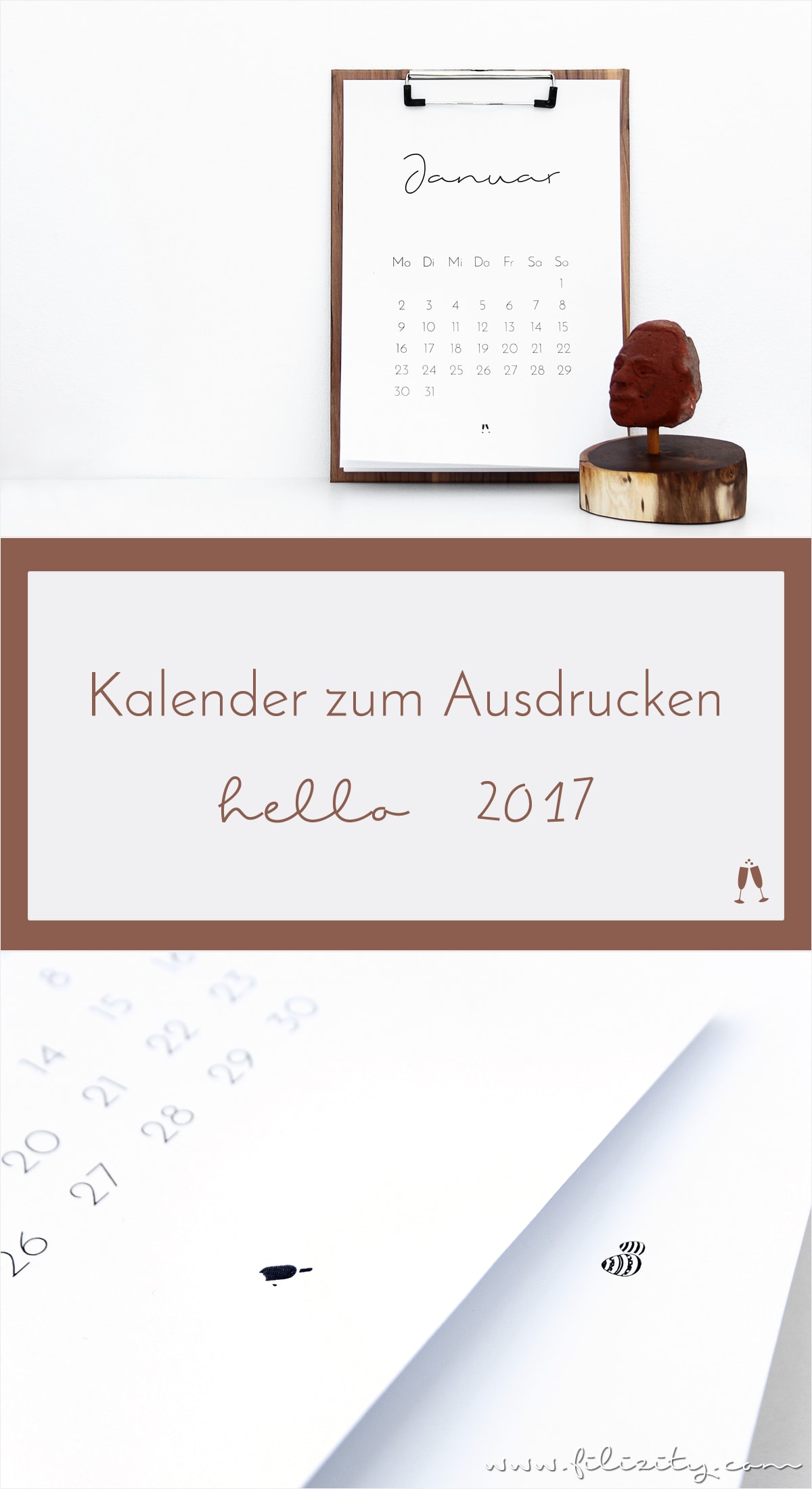 [ Free Printable ] Minimalistischer Kalender für 2017 | Druckvorlage