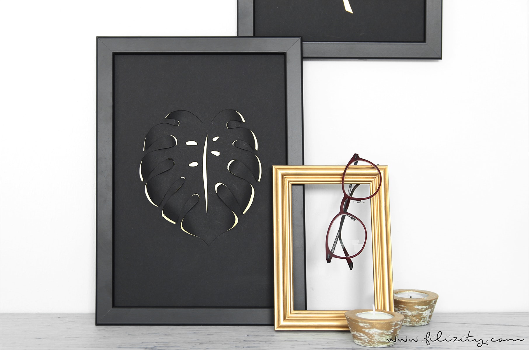 3D Cut-out-Bilder Monstera und Palmenblatt