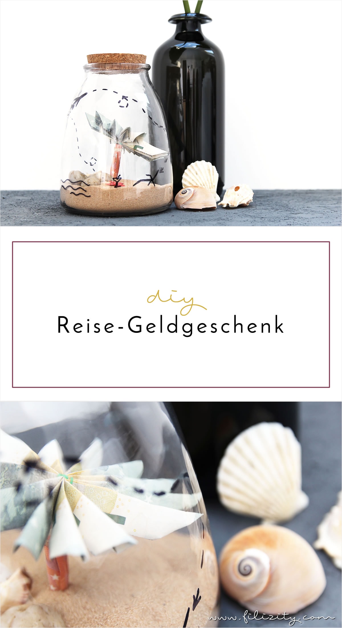 Kreative Verpackung für Reise-Geldgeschenke