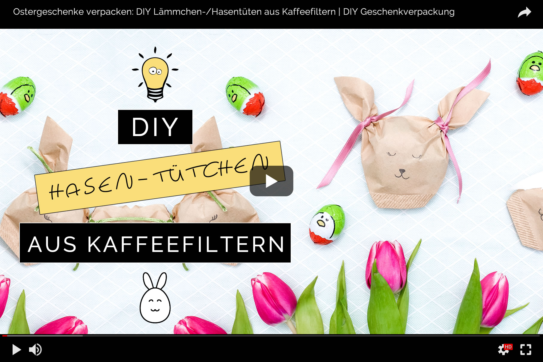 Ostergeschenke verpacken: DIY Lämmchen-/Hasentüten aus Kaffeefiltern basteln | Filizity.com | DIY-Blog aus dem Rheinland #ostern #geschenkidee