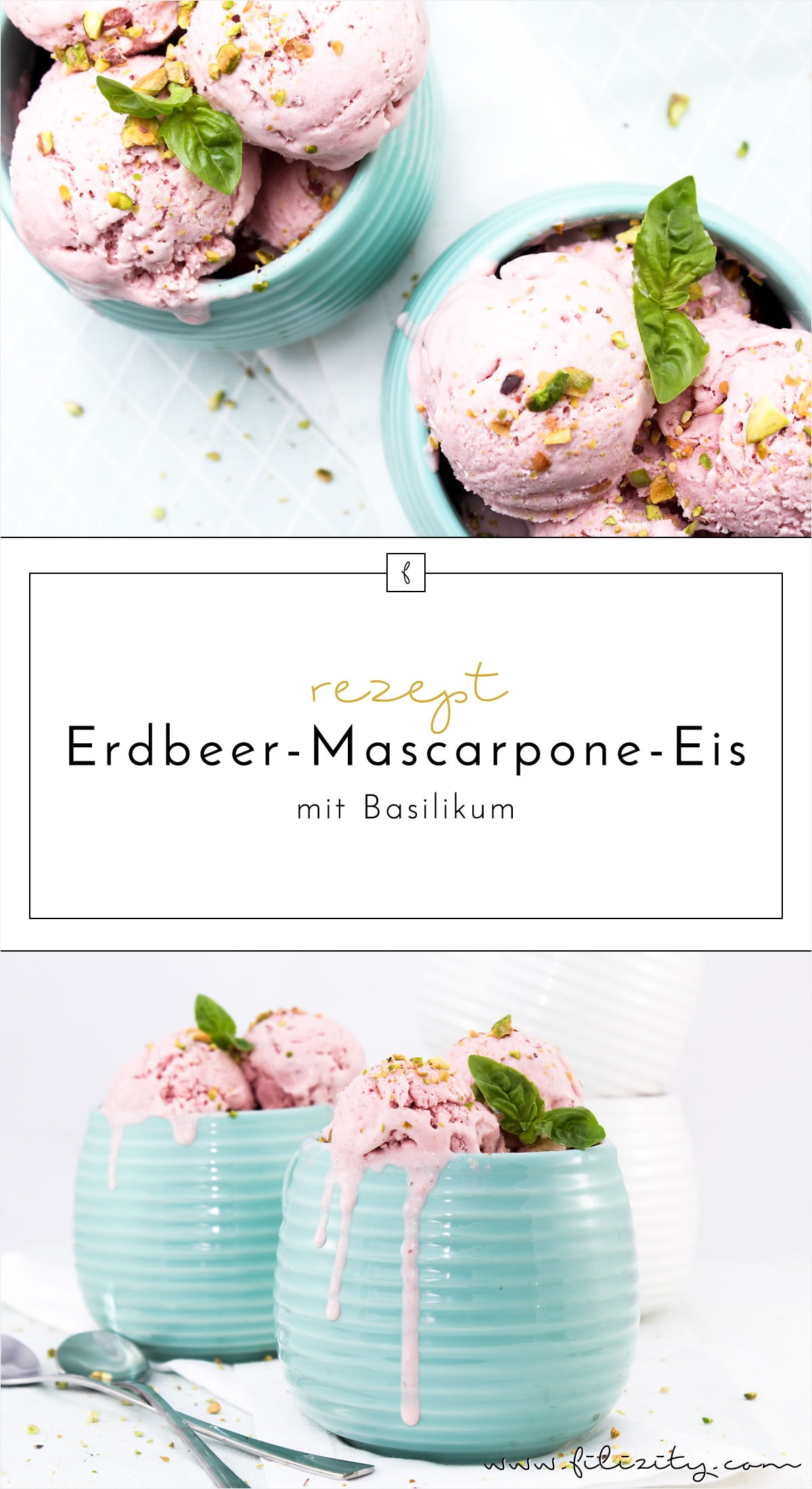 Sommer-Rezept: Erdbeer-Mascarpone-Eis mit Basilikum