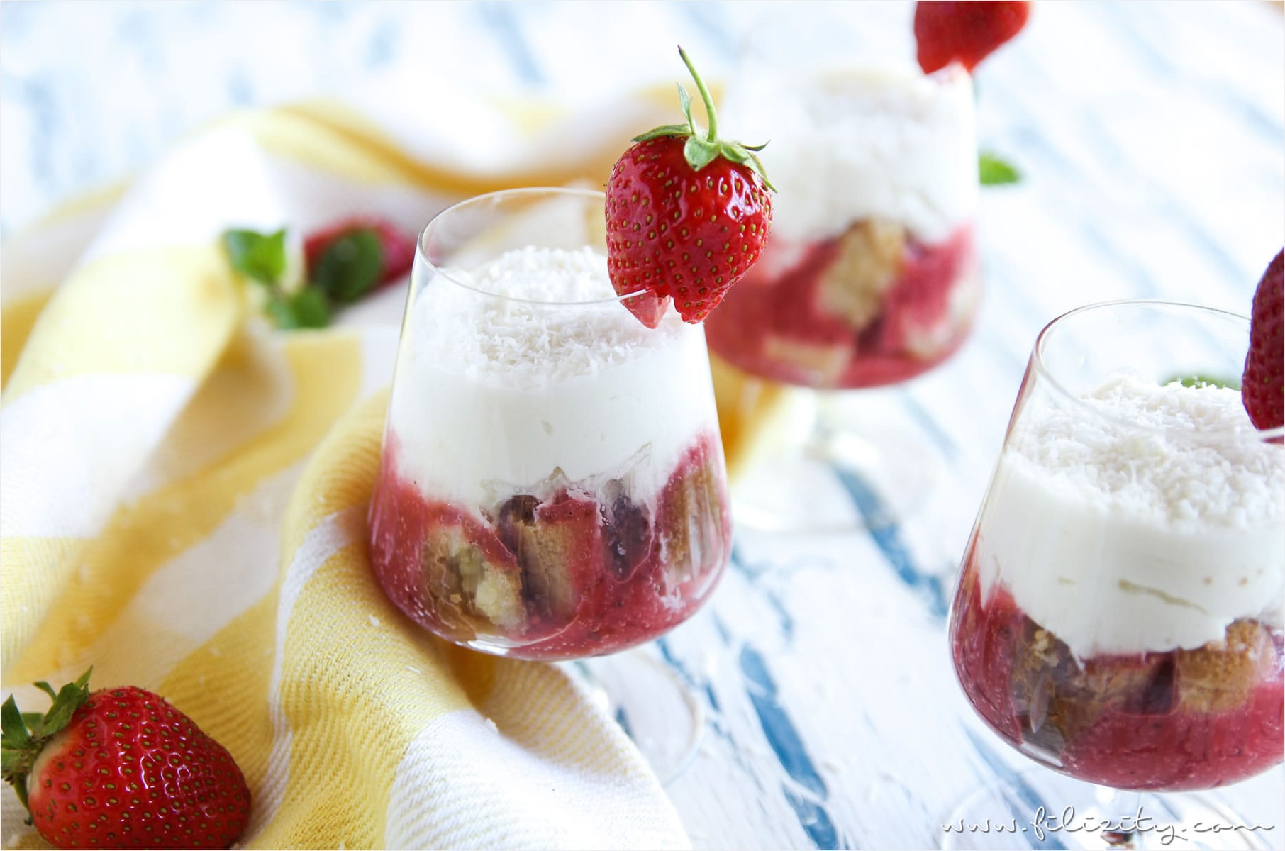 Sommer-Rezept: Lava Flow Schichtdessert (vom hawaiianischen Cocktail)