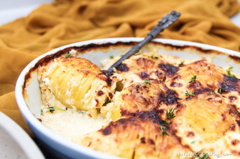 Kartoffelgratin mit Fächerkartoffeln (Hasselback Potatoes) - Filizity.com