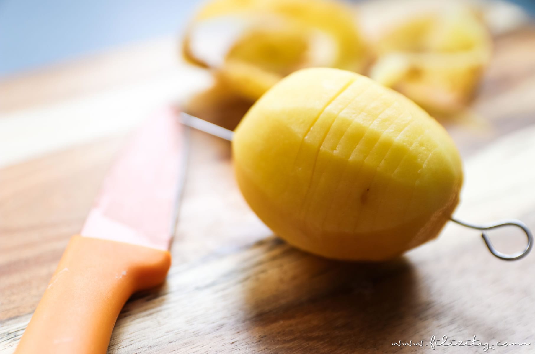 Rezept für Kartoffelgratin mit Fächerkartoffeln (Hasselback Potatoes) - perfekt als Beilage und Party-Food