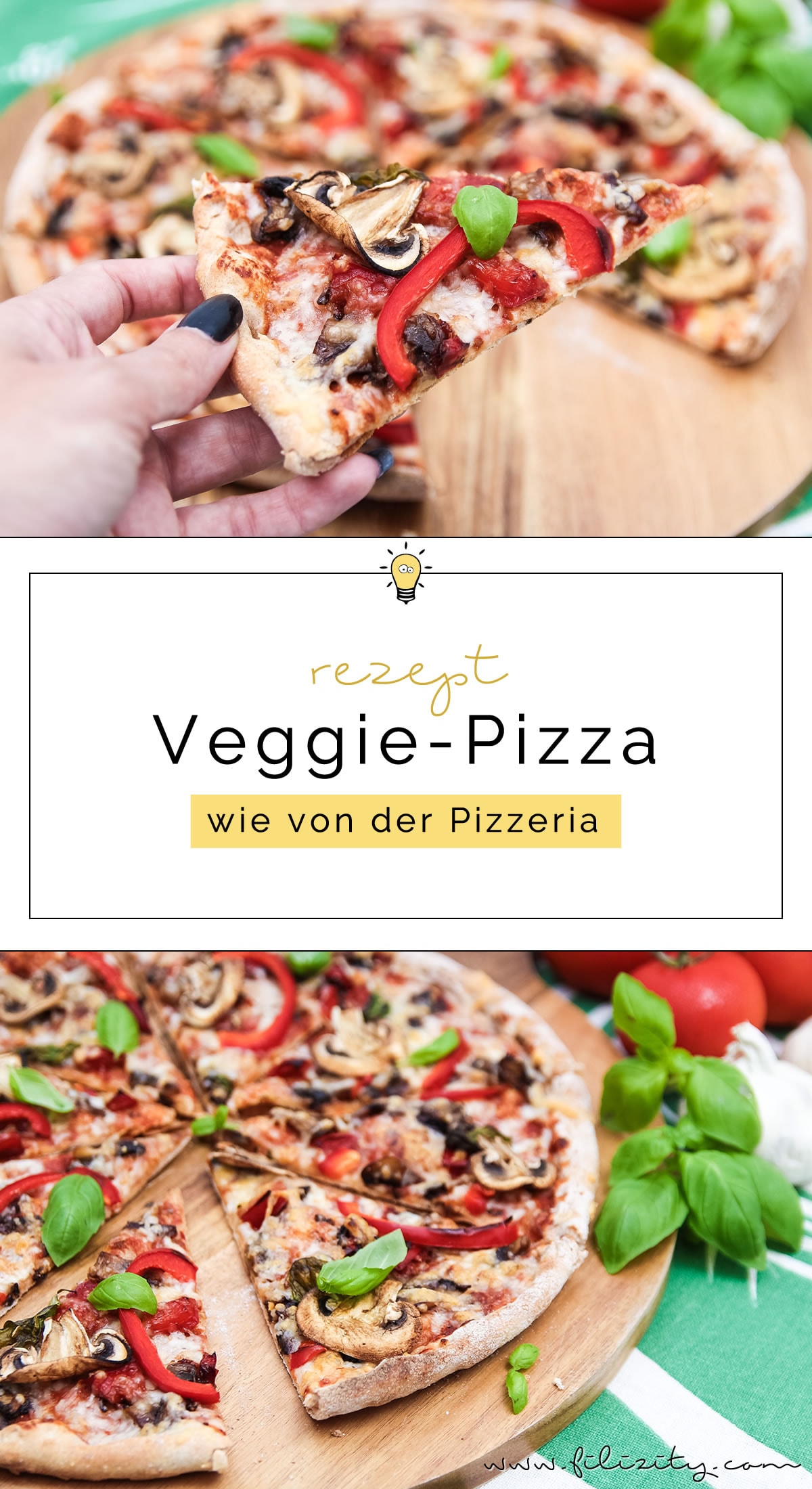 Rezept: Veggie-Pizza wie von der Pizzeria – mit Paprika & Champignons