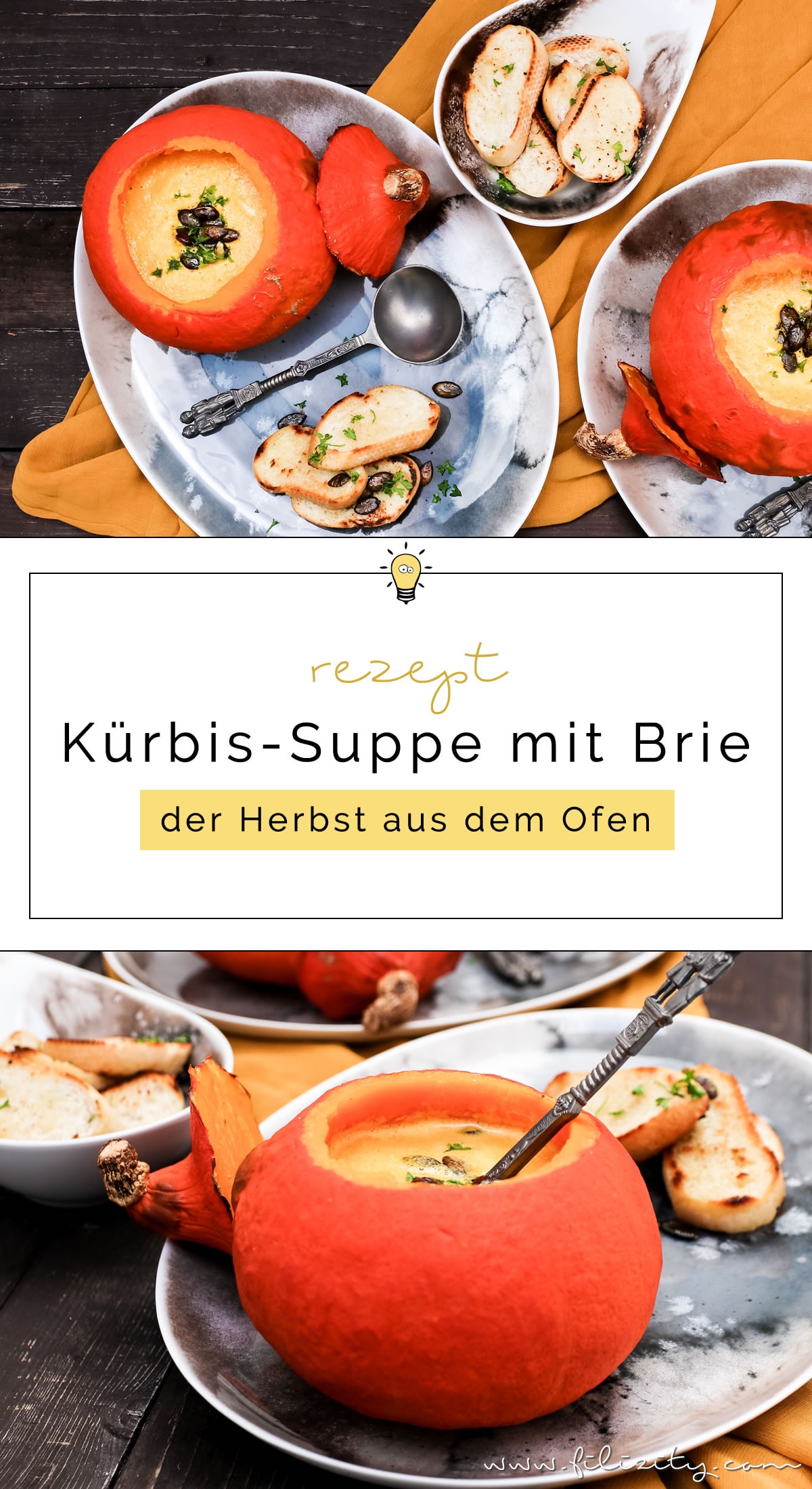 Herbst-Rezept: Kürbis-Suppe aus dem Ofen mit feinem Brie | Filizity.com | Food-Blog aus Koblenz #kürbis #herbst #suppe