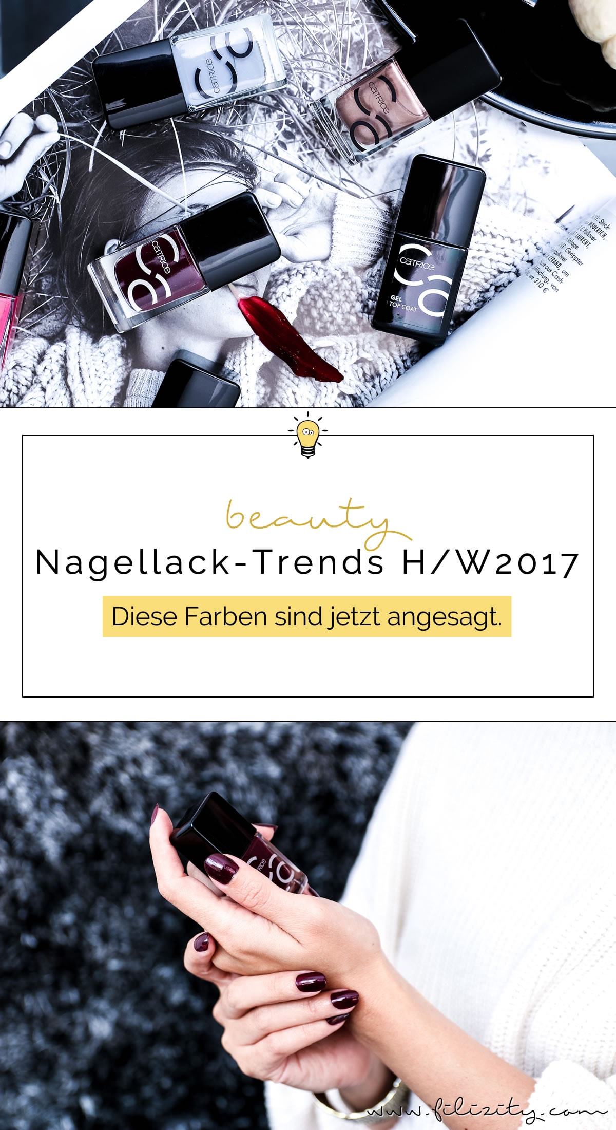 Nagellack-Trends Herbst / Winter 2017 - Diese Farben sind jetzt angesagt #nagellack #naildesign #nails #trend #herbst #winter