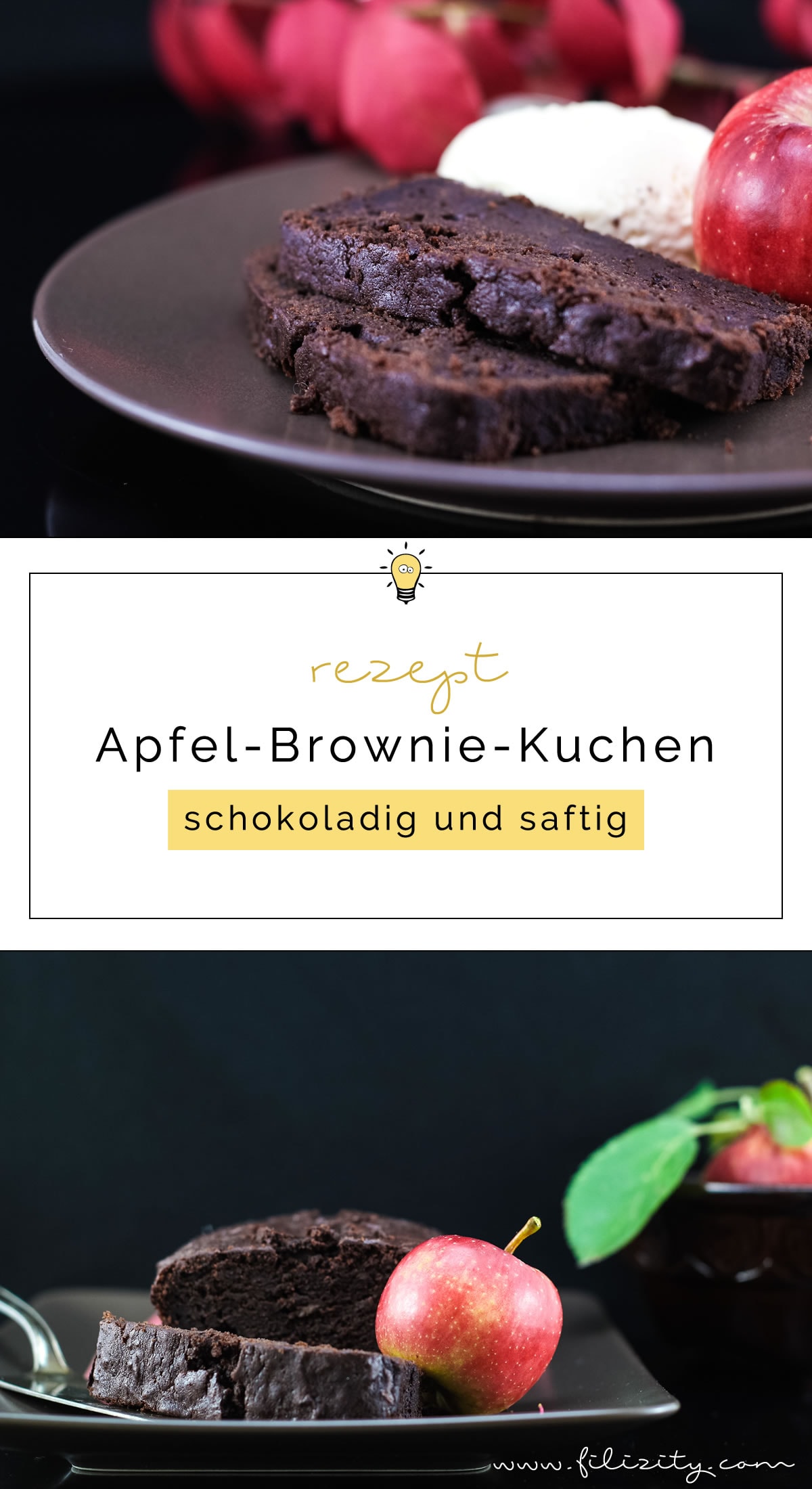 Herbst-Rezept: Saftiger Apfel-Brownie-Kuchen | extra saftig und schokoladig #herbst #apfel #brownie