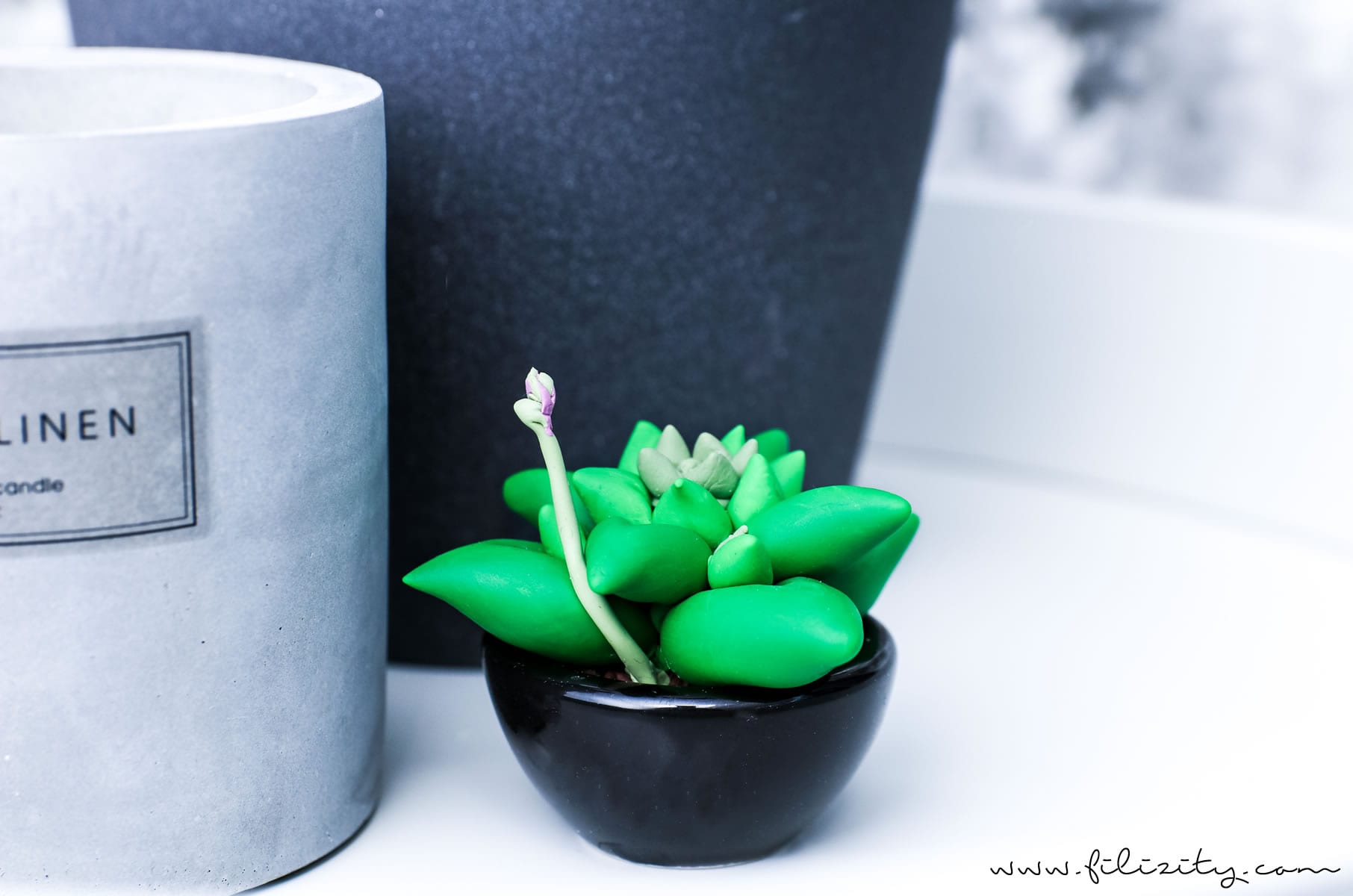 DIY Deko: Sukkulenten modellieren aus Kaltporzellan oder Fimo #kaltporzellan #deko