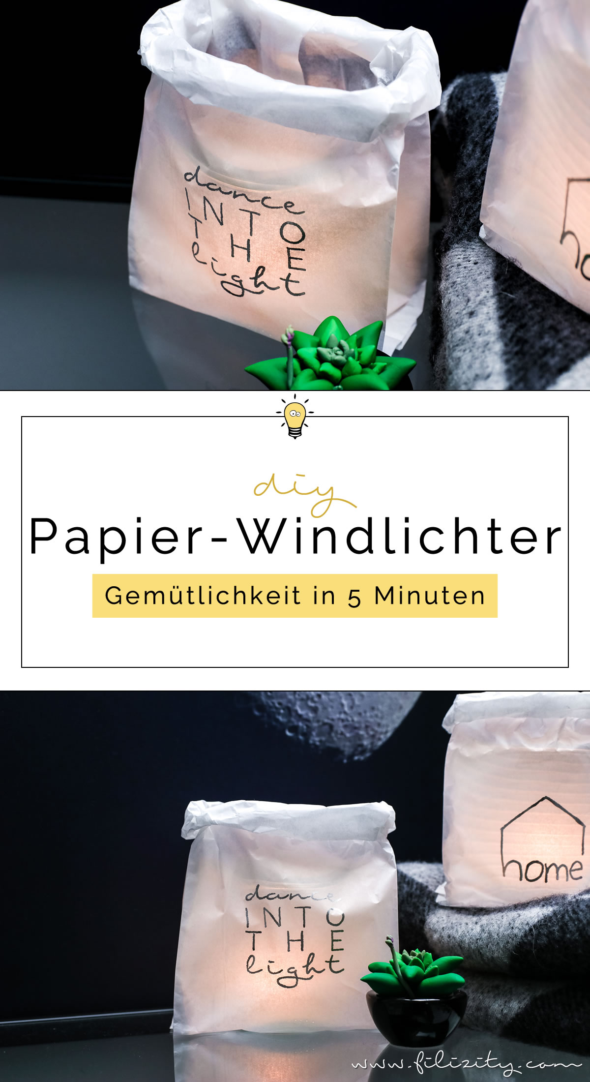 Lichttüten / Papier-Windlichter basteln – Gemütliche Herbstdeko | Filizity.com | DIY-Blog aus dem Rheinland #herbstdekoration