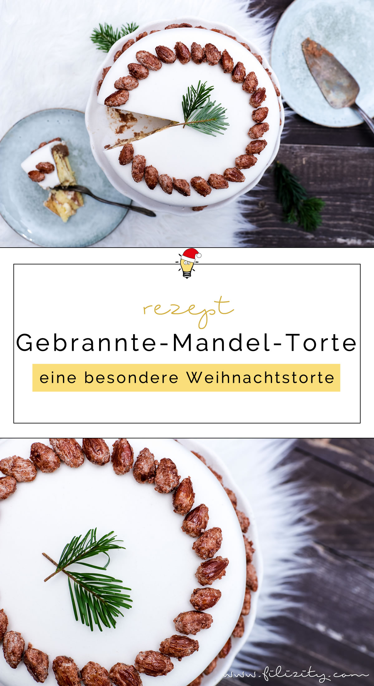 Weihnachts-Rezept: Gebrannte-Mandel-Torte mit Vanillecreme und Fondant | Filizity.com | Food-Blog aus dem Rheinland #weihnachten #advent #fondant #kuchen