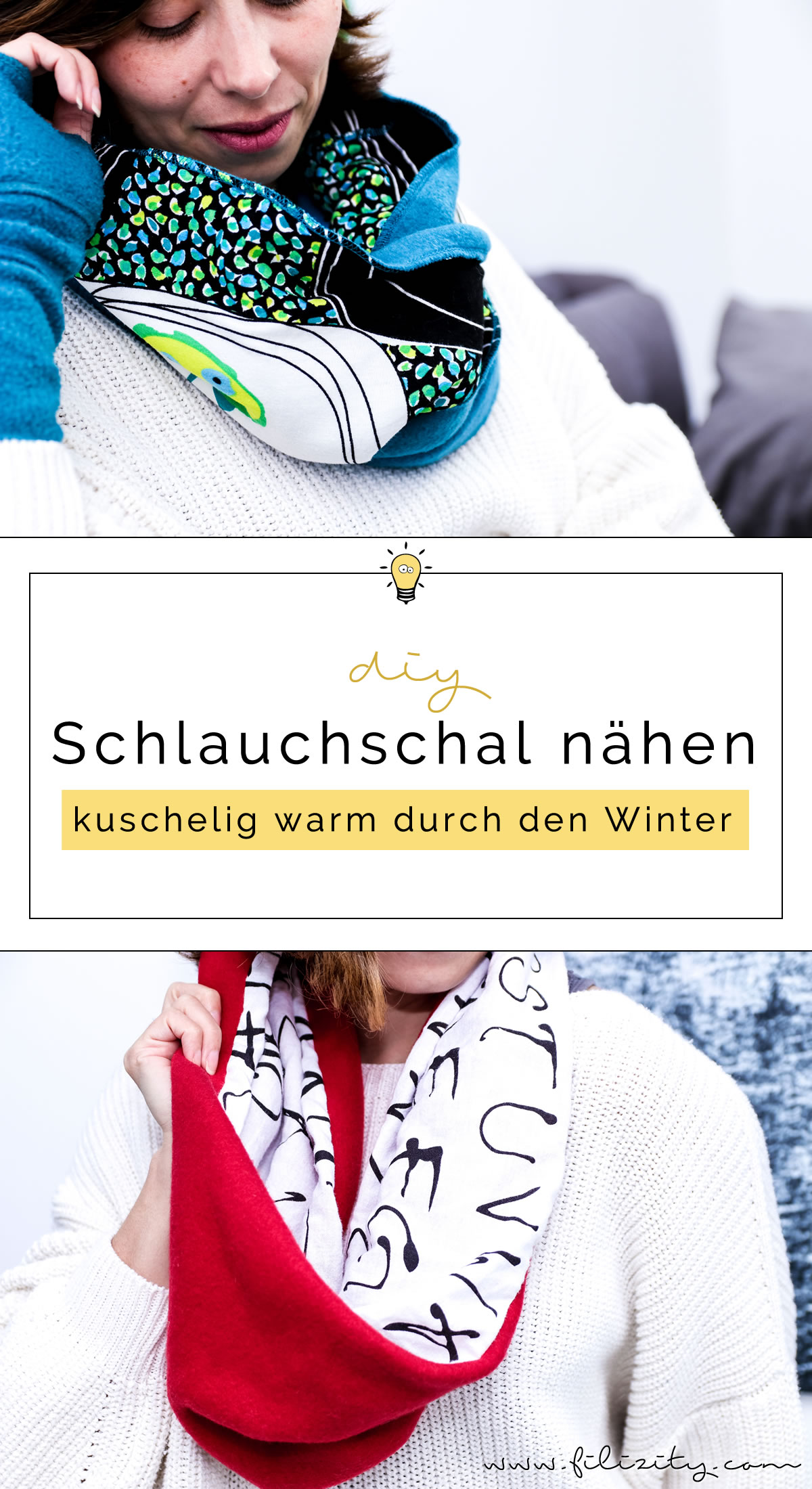 DIY Fashion: Winter-Accessoire Schlauchschal nähen in 10 Minuten | Filizity.com | DIY-Blog aus dem Rheinland #nähen #diyfashion #loop