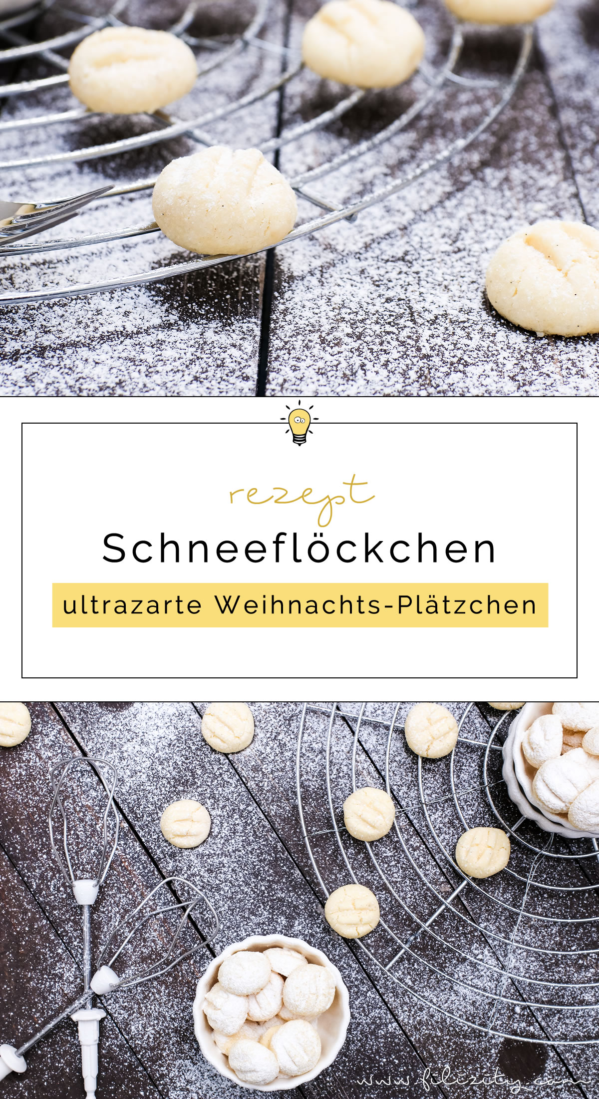 veganes Plätzchen-Rezept: Schneeflöckchen – Ultrazarte Weihnachts-Plätzchen | Filizity.com | Food-Blog aus Koblenz #plätzchen #keks #weihnachten #advent #vegan