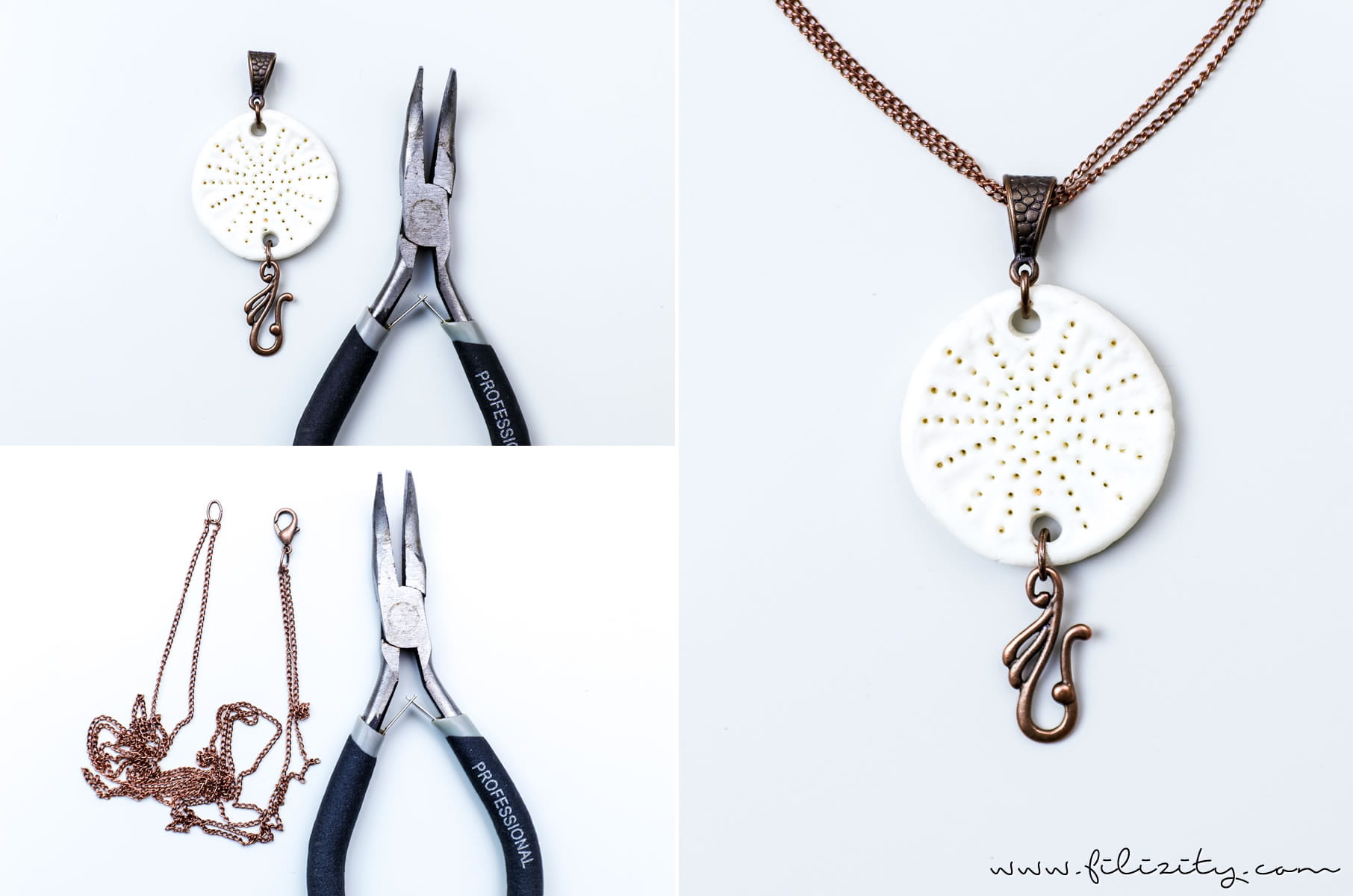 Schmuck selber machen: DIY Halskette mit Katporzellan-Anhänger - perfekt als Geschenkidee | Filizitiy.com | DIY-Blog aus dem Rheinland #kaltporzellan #boho