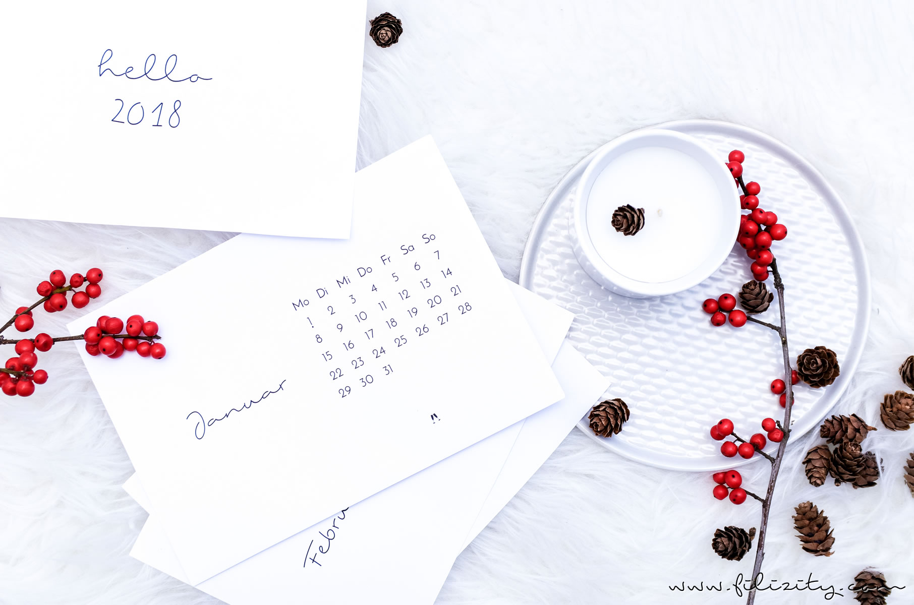 [ Free Printable ] Minimalistischer Tisch-Kalender 2018 - Kostenlose Druckvorlage | Filizity.com | Kreativ-Blog aus dem Rheinland #calendar #kalender #2018