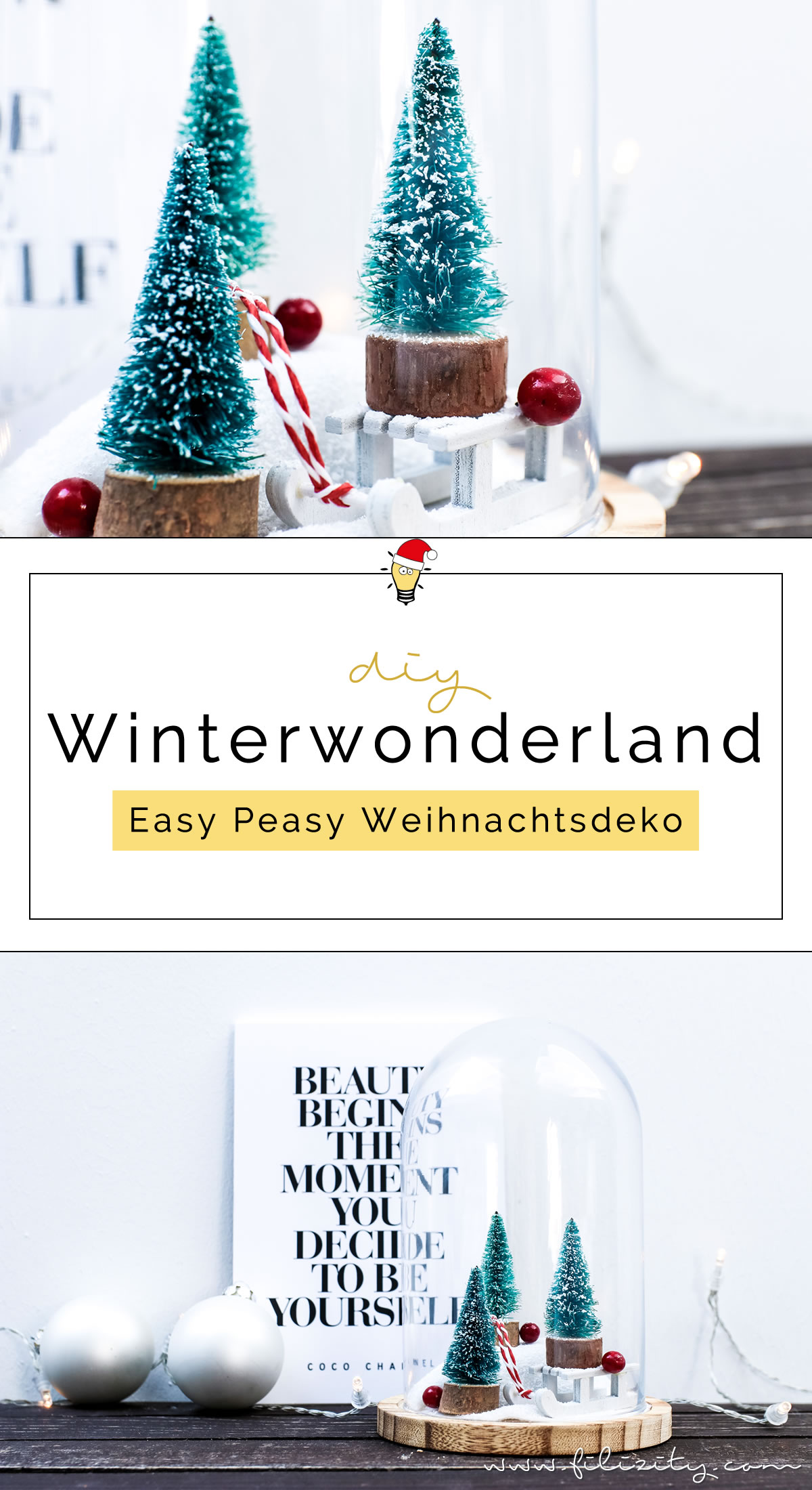 DIY Weihnachtsdeko 'Winterwonderland im Glas' | Filizity.com | DIY-Blog aus dem Rheinland #weihnachten #winter #deko #ohtannenbaum