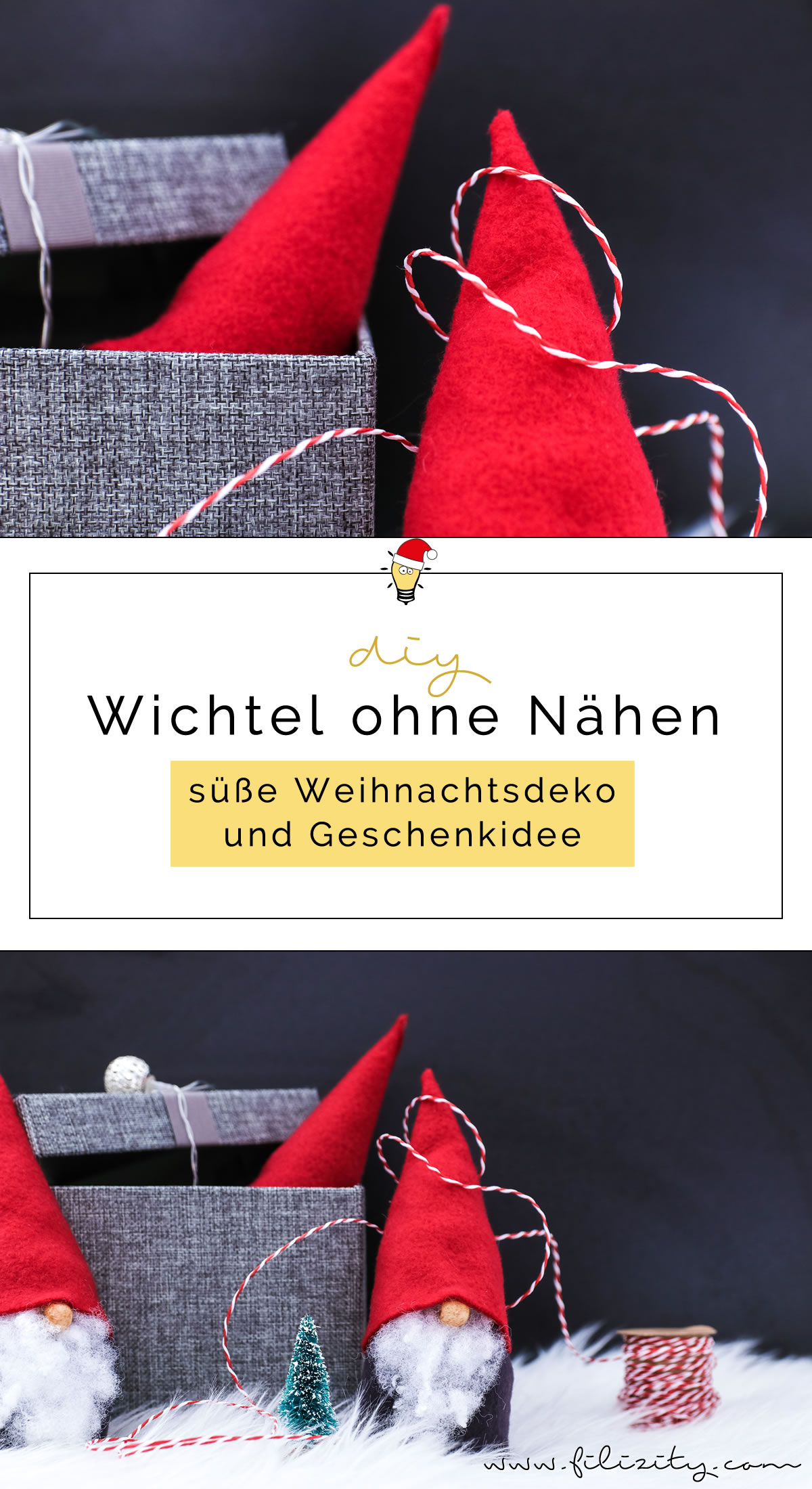 DIY Wichtel basteln ohne Nähen – Süße Weihnachtsdeko und Geschenkidee | Filizity.com |DIY-Blog aus dem Rheinland #weihnachten #geschenkidee #weihnachtsdeko