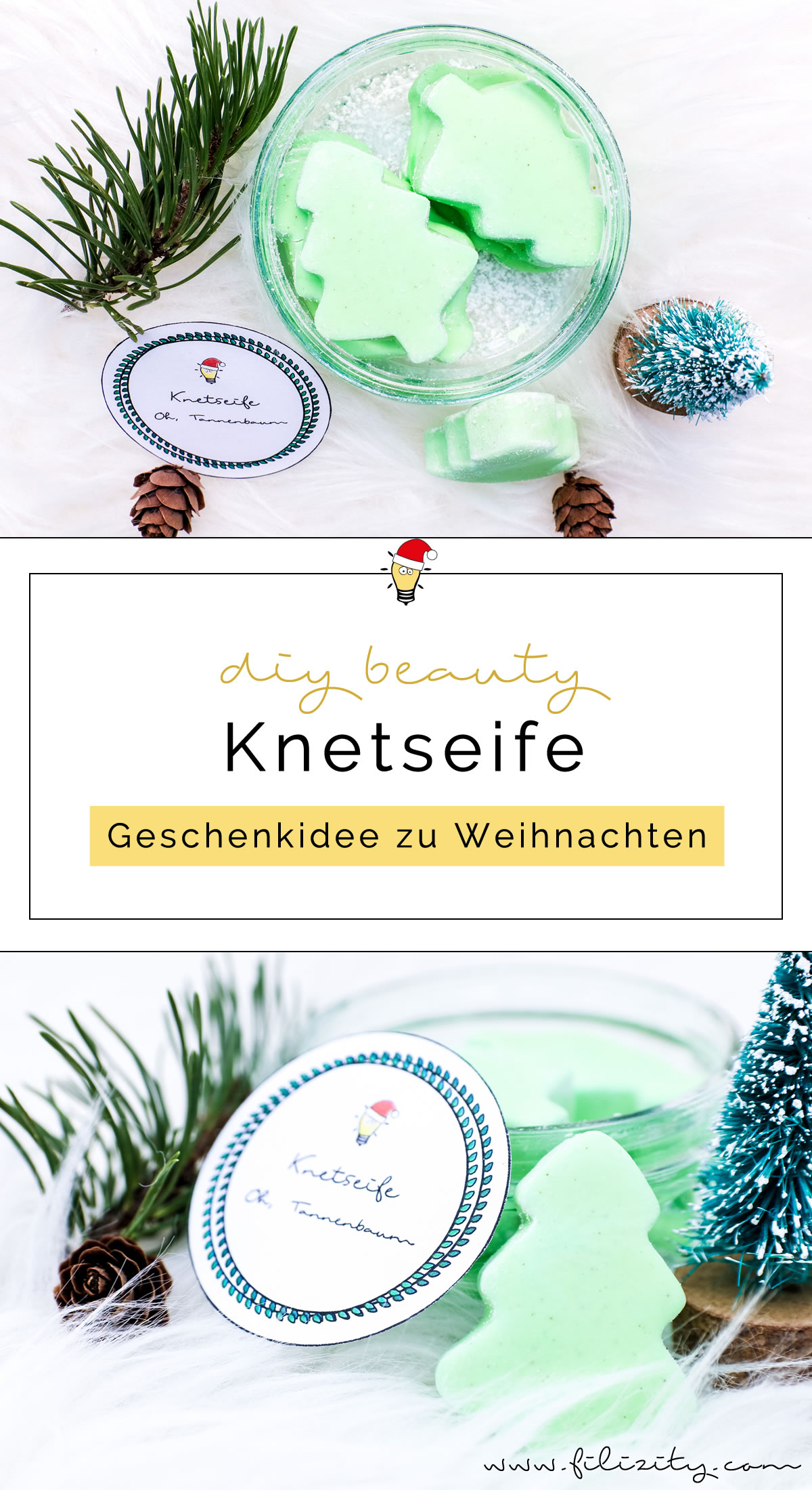 Weihnachts-Geschenkidee: DIY Knetseife "Oh, Tannenbaum" selber machen | Filizity.com | DIY-Blog aus dem Rheinland #weihnachten #geschenkidee