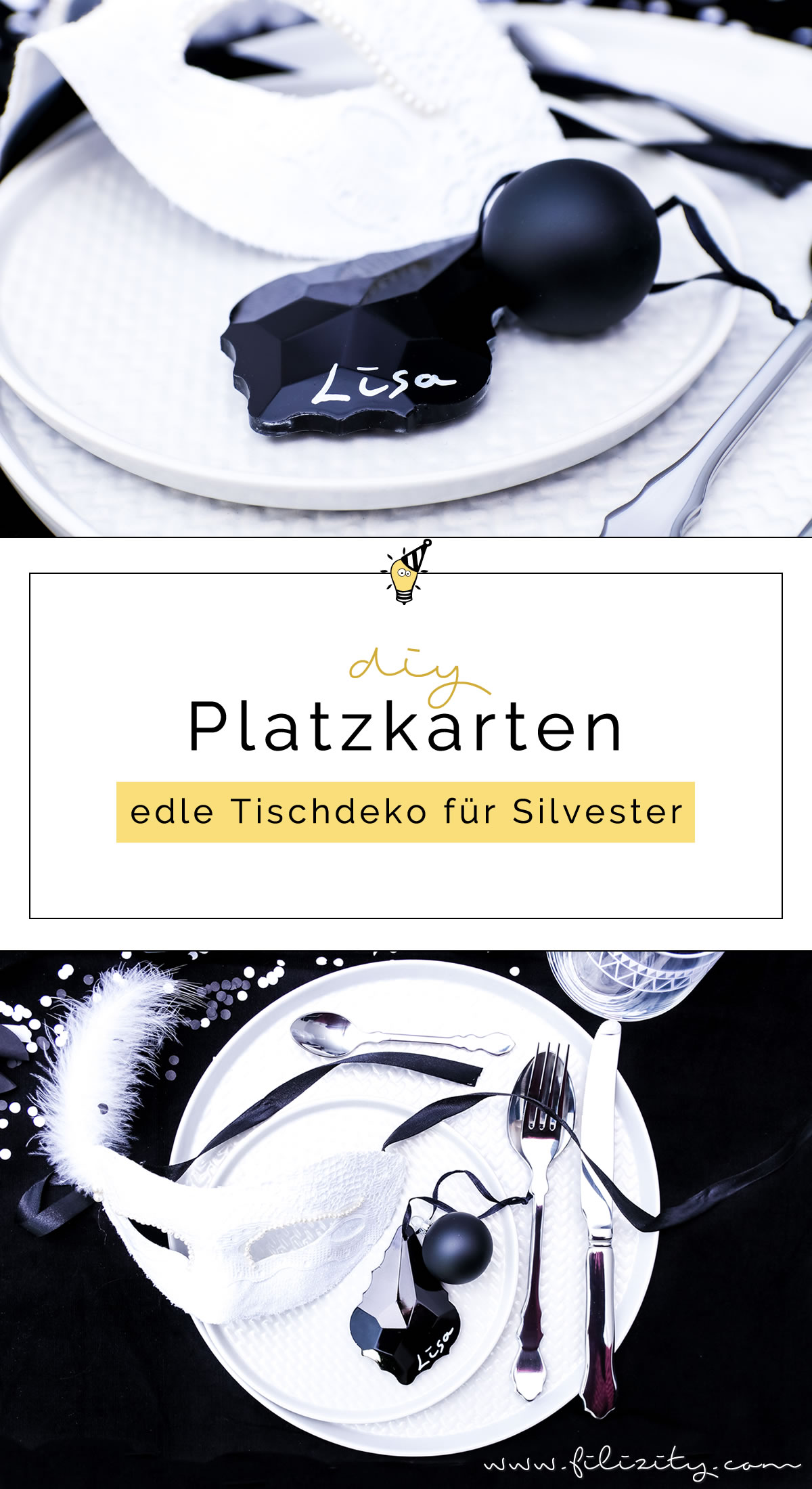 Let’s Party! DIY Namelsschilder/Tischkarten/Platzkarten für die Silvester-Tischdeko selber | Filizity.com | DIY-Blog aus dem Rheinland #silvester #nye #party