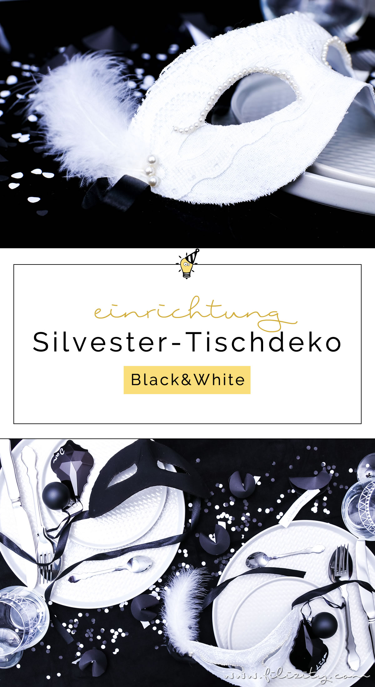 Black&White Party- und Tischdeko für Silvester | Filizity.com | Interior-Blog aus dem Rheinland #silvester #nye #deko