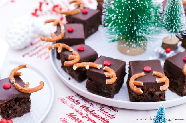 Snack Rudolf Rudolph Brownies - lustiger Weihnachts-Kuchen | Filizity.com | Food ...
