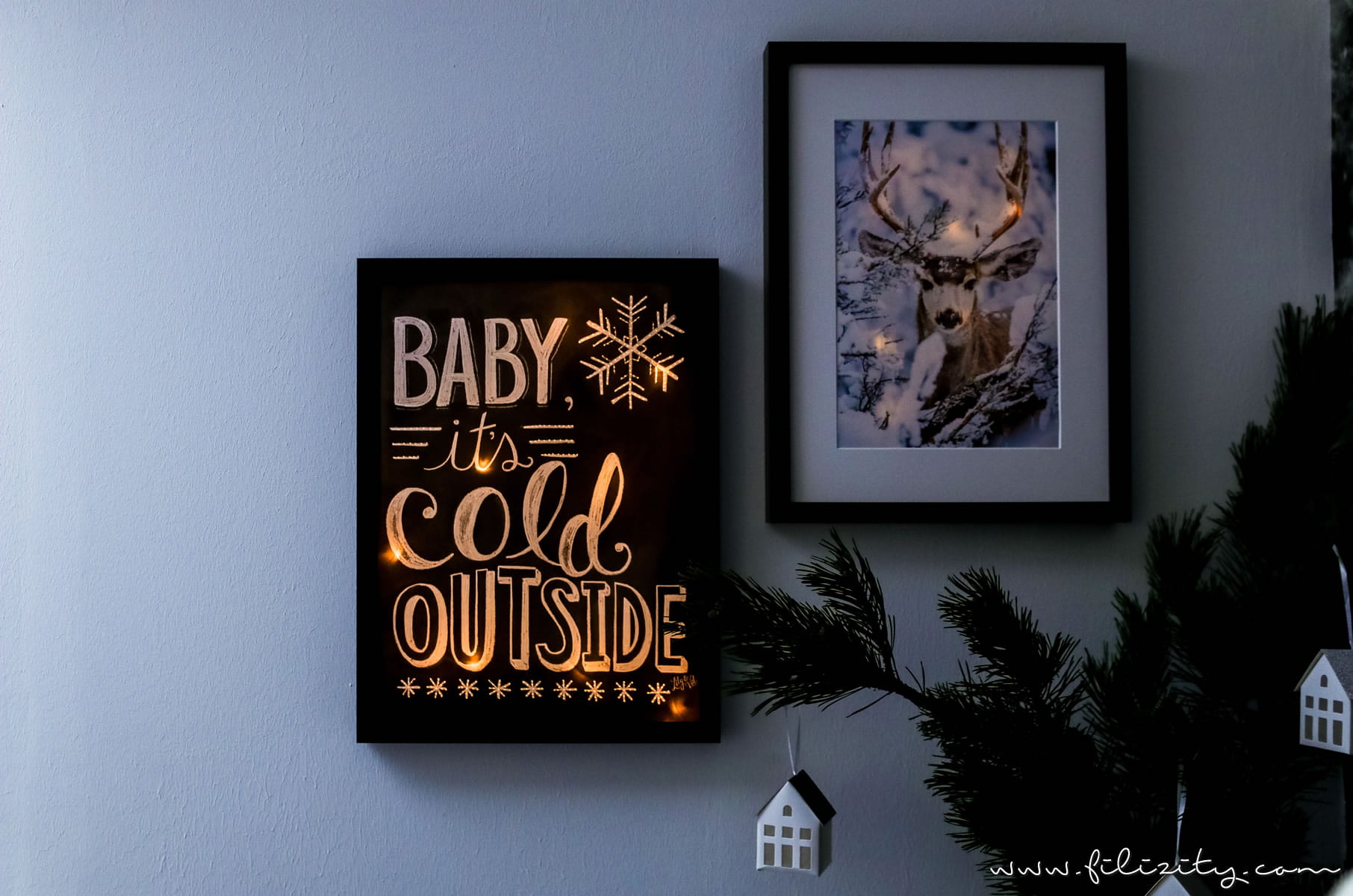 DIY Winterdeko: Hyggelig beleuchtete Poster selber machen mit Postern von Posterlounge | Filizity.com | DIY-Blog aus dem Rheinland #hygge #poster #winterdeko