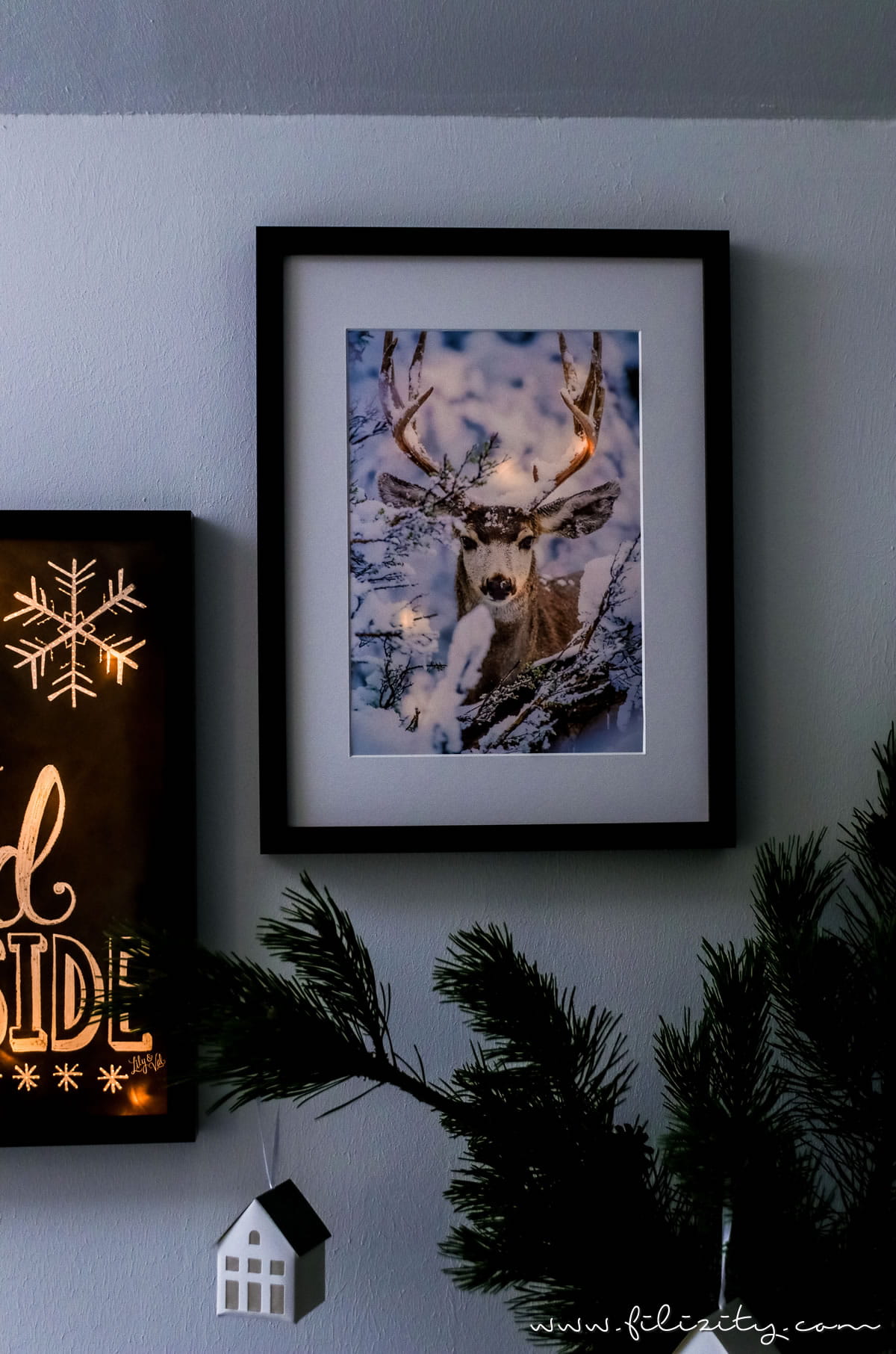 DIY Winterdeko: Hyggelig beleuchtete Poster selber machen mit Postern von Posterlounge | Filizity.com | DIY-Blog aus dem Rheinland #hygge #poster #winterdeko