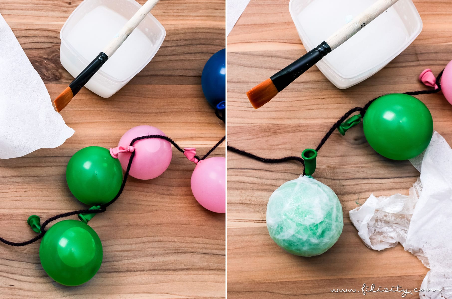3 weihnachtliche DIY-Ideen mit Taschentüchern | Lichterkette mit Taschentuch-Lampenschirmen | Filizity.com | DIY-Blog aus dem Rheinland #weihnachten #weihnachtsdeko #tempo