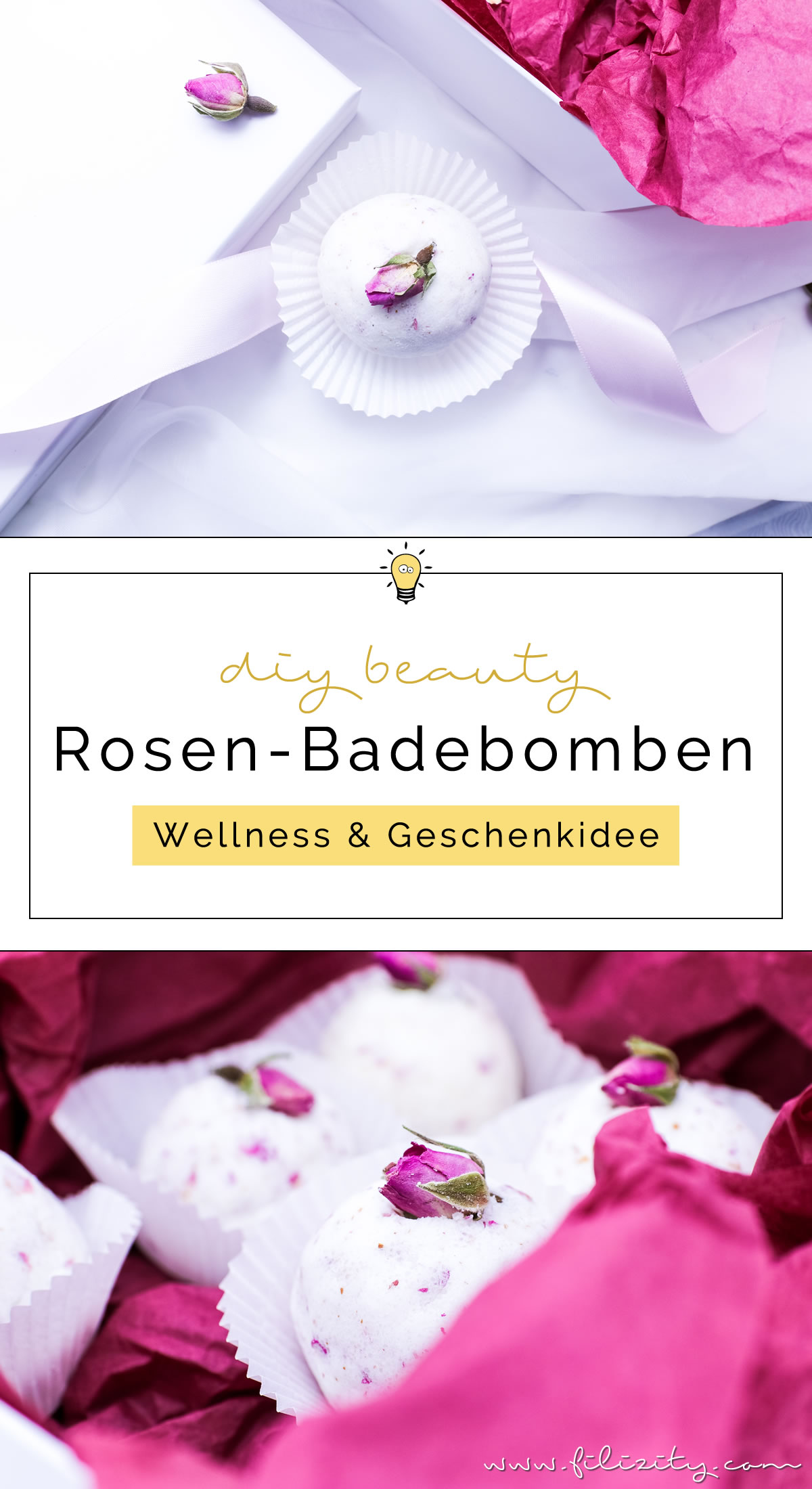 DIY Badebomben mit Rosen selber machen - Wellness & Geschenkidee für Valentinstag | Filizity.com | Beauty- & DIY-Blog aus dem Rheinland #valentinstag #geschenkidee #muttertag