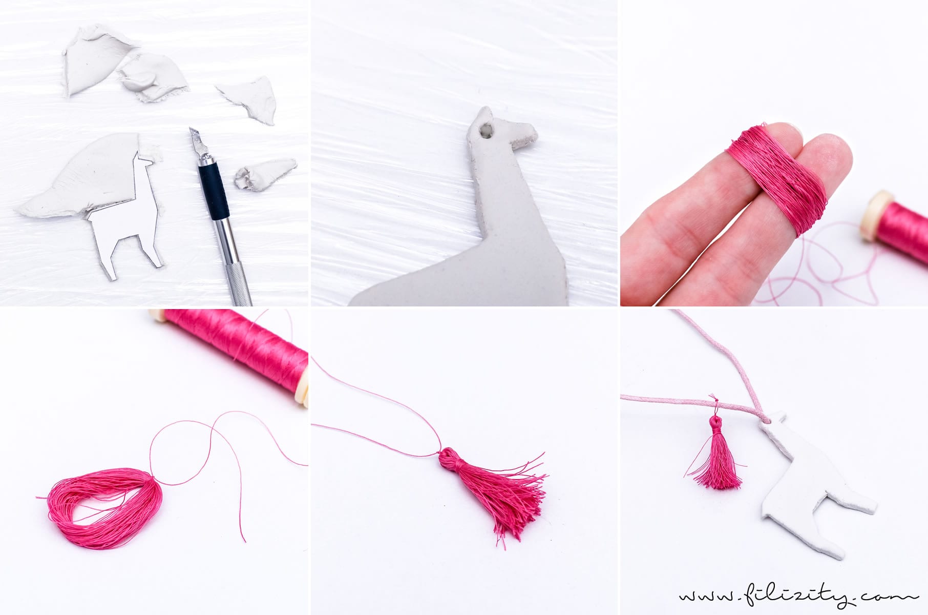 DIY Geschenkidee: Lama Schlüssel- & Taschen-Anhänger aus Modelliermasse | Filizity.com | DIY-Blog aus dem Rheinland #lama #fimo #kaltporzellan