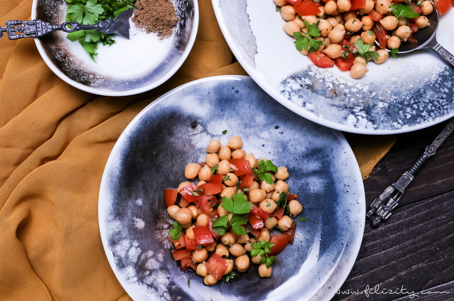 Mezze-Rezept: Orientalischer Kichererbsen-Salat | schnell, gesund, lecker und vegan | Filizity.com | Food-Blog aus dem Rheinland #mezze #salat #vegan