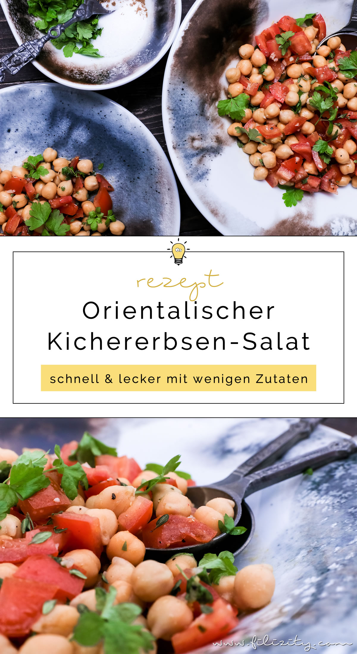 Mezze-Rezept: Orientalischer Kichererbsen-Salat | schnell, gesund, lecker und vegan | Filizity.com | Food-Blog aus dem Rheinland #mezze #salat #vegan