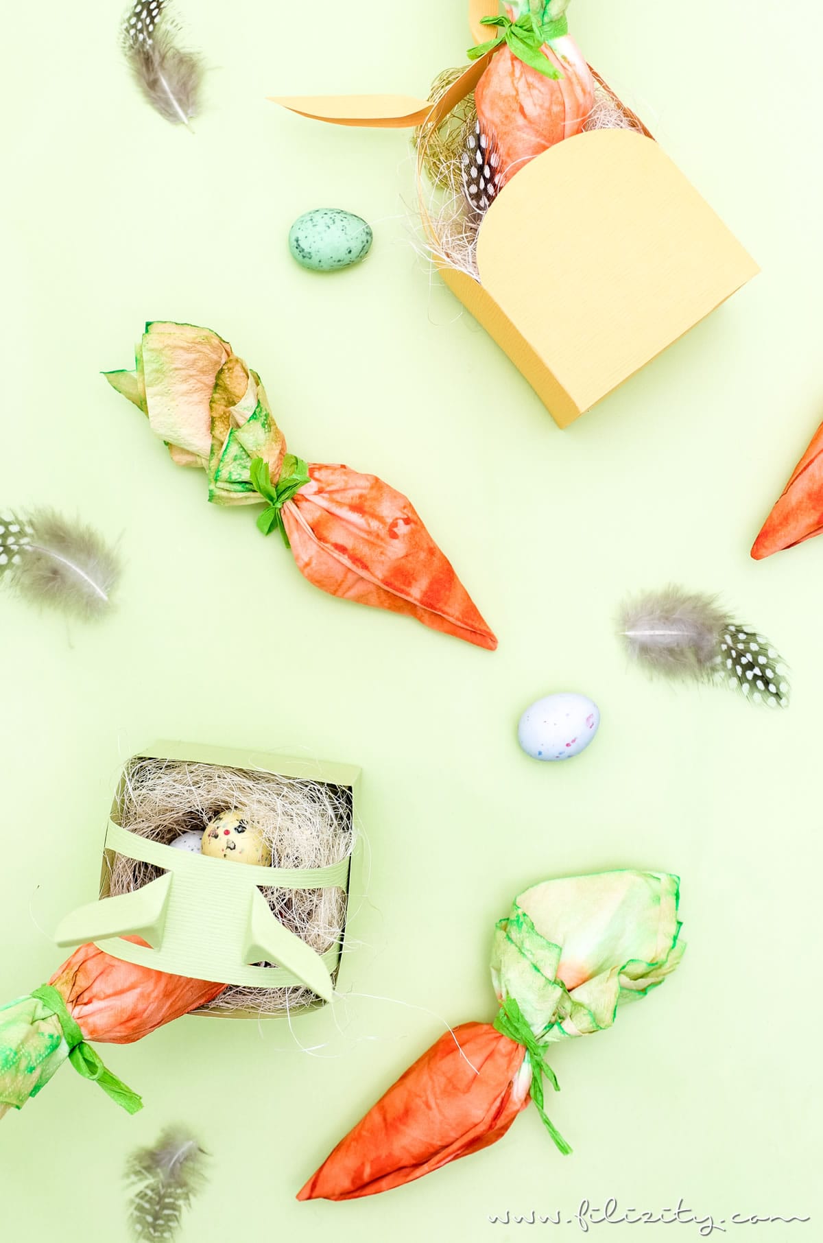 Ostergeschenke verpacken mit DIY Möhrchen-Geschenkverpackung aus Tempo Taschentüchern | Kreative Geschenkverpackung selber machen | Filizity.com | DIY-Blog aus dem Rheinland #tempoworld #tempo #ostern