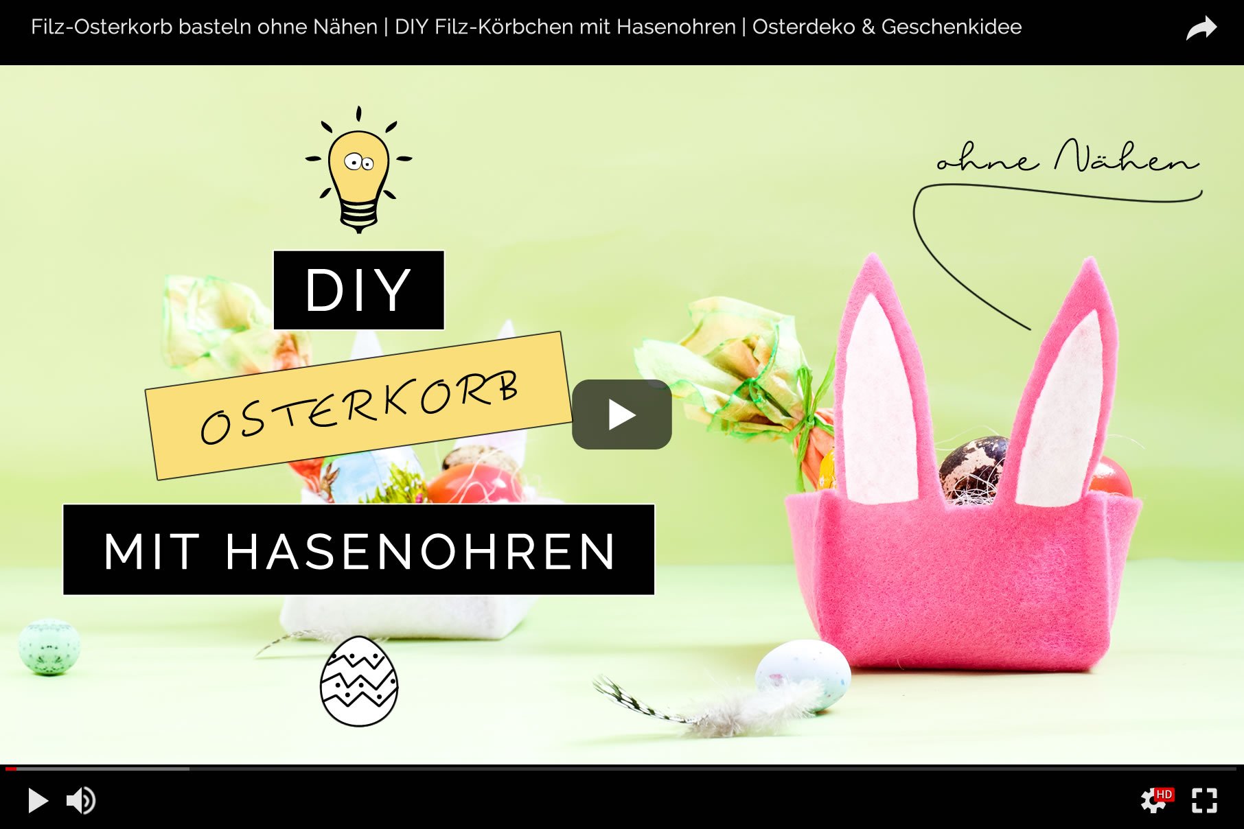 Filz-Osterkorb basteln ohne Nähen | DIY Filzkorb mit Hasenohren (inkl. Schnittmuster) für die Ostereiersuche oder als Osterdeko | Filizity.com | DIY-Blog aus dem Rheinland #ostern #ostergeschenke #osterhase